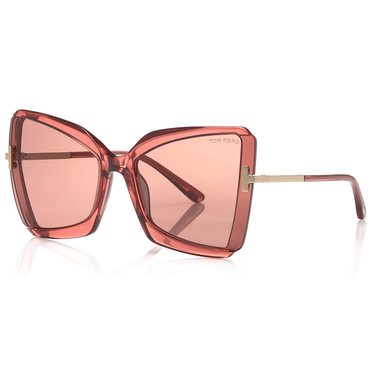 Tom Ford FT076672Y Butterfly Full Rim Sunglasses — Pink by Tom Ford