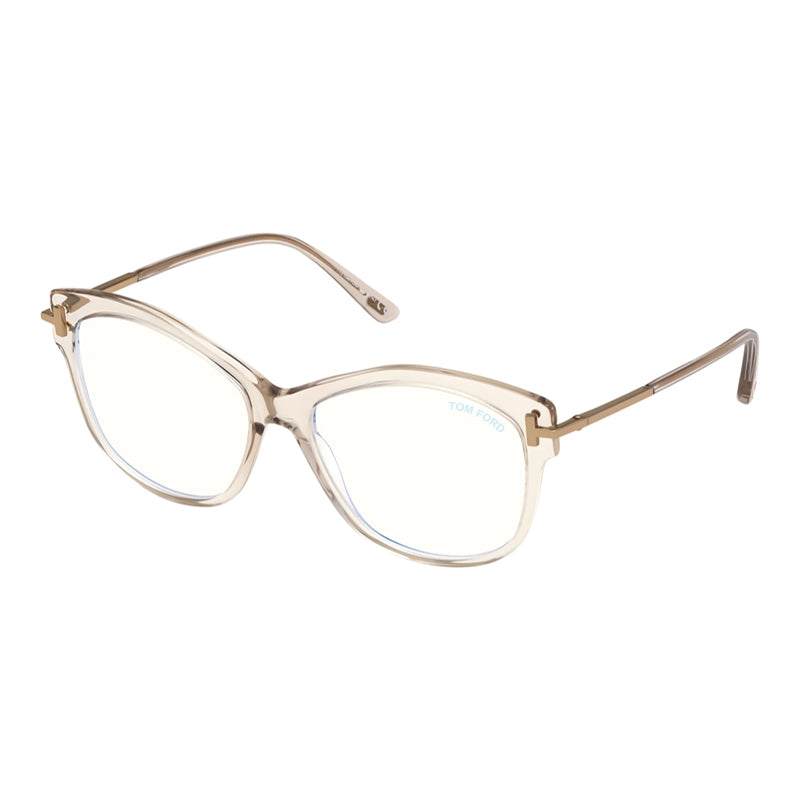 Tom Ford FT5705-B045 Clear Blue-Light Block Lenses Eyeglasses — Brown by Tom Ford