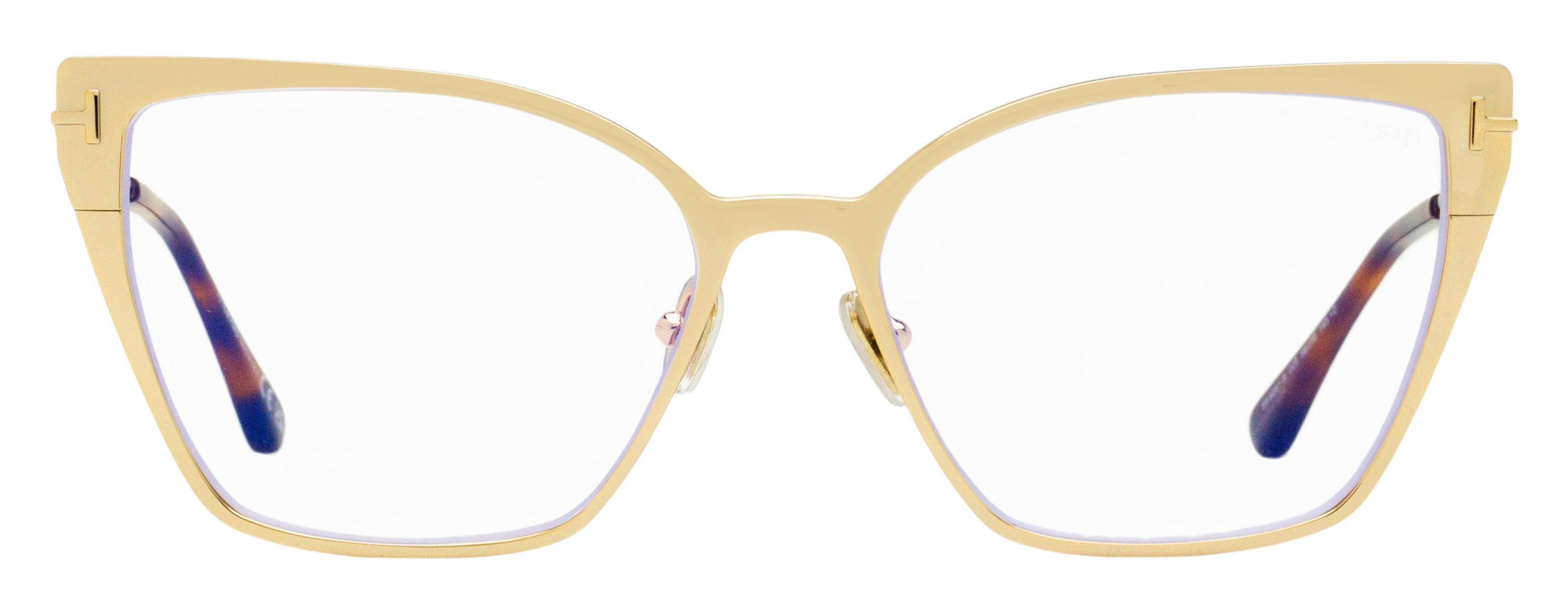 Tom Ford TF6051B Geometric Cat-Eye Eyeglasses — Gold, view 2