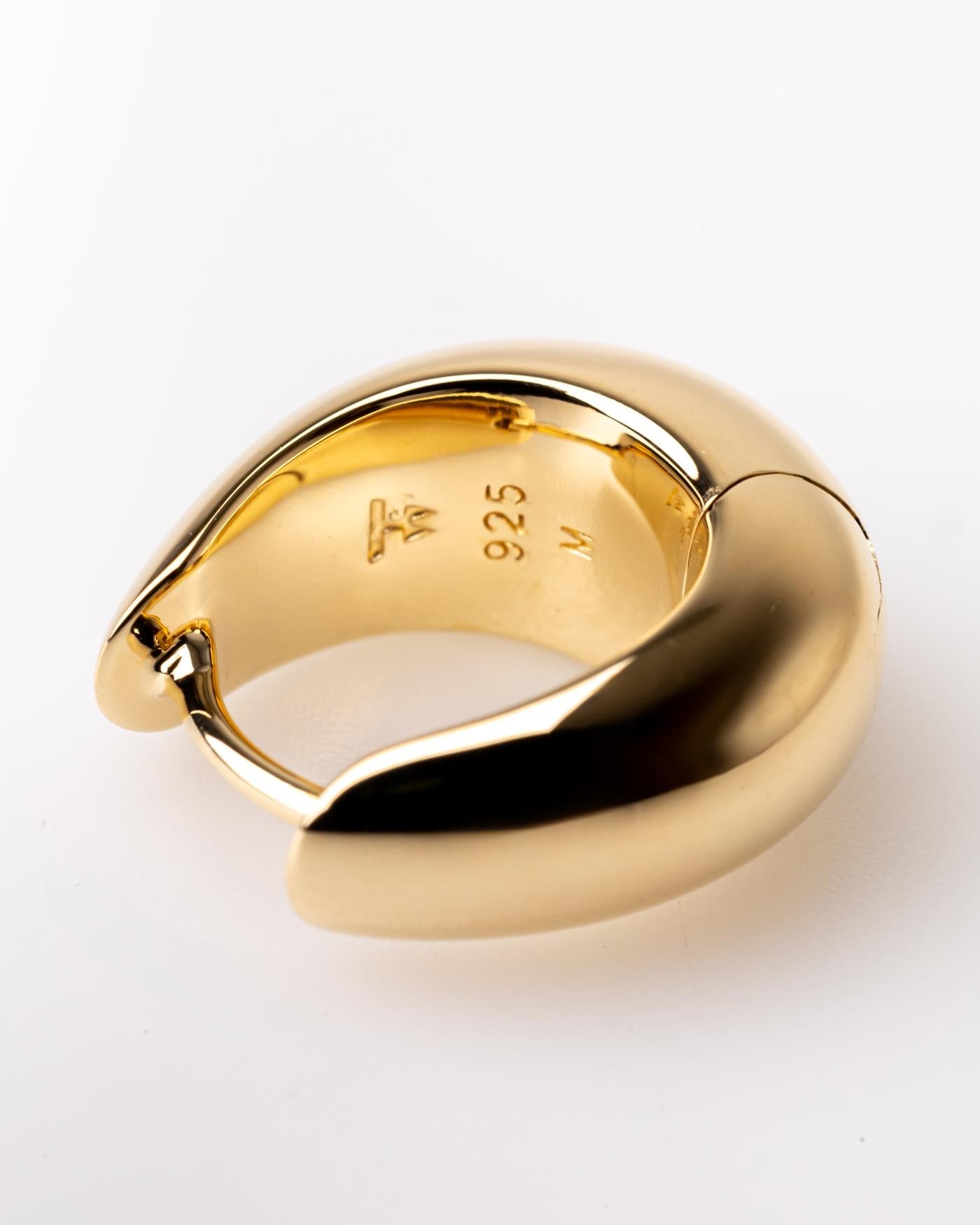 Tom Wood Ice Hoops — Gold, view 4