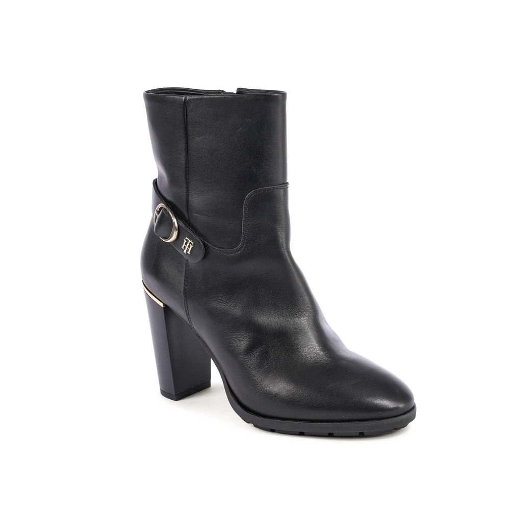 Tommy Hilfiger Leather Ankle Boot — Black, view 2