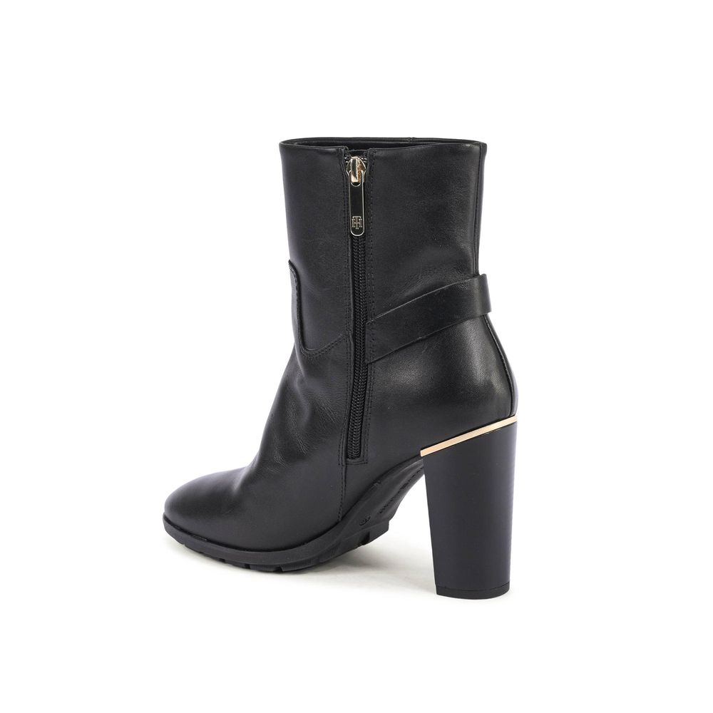Tommy Hilfiger Leather Ankle Boot — Black, view 3