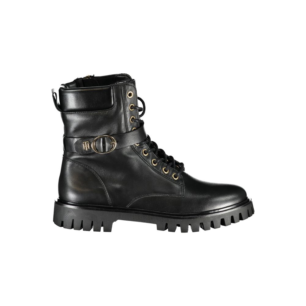Tommy Hilfiger Lace-Up Lug Sole Boot — Black by Tommy Hilfiger