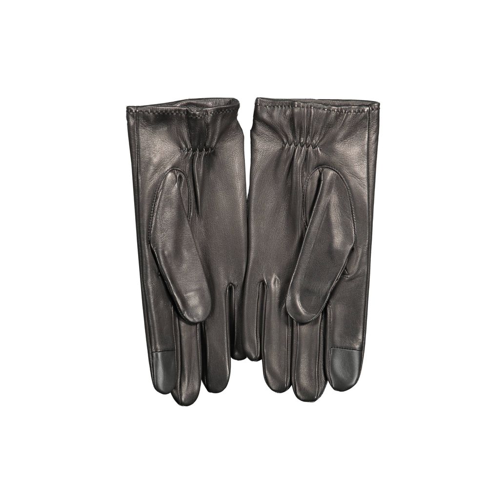 Tommy Hilfiger Padded Leather Gloves — Black, view 2
