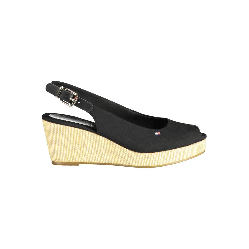Tommy Hilfiger Woven Wedge Platform Slingback Wedge — Black by Tommy Hilfiger