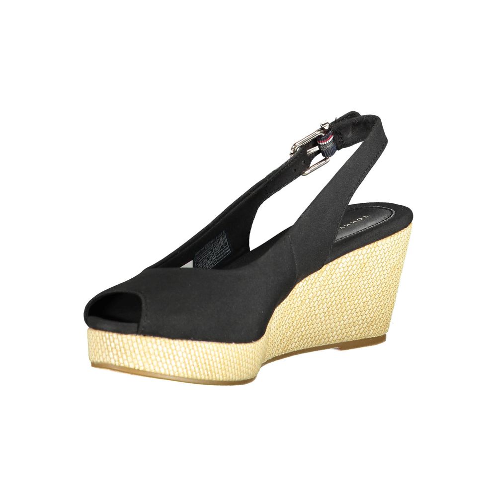 Tommy Hilfiger Woven Wedge Platform Slingback Wedge — Black, view 3