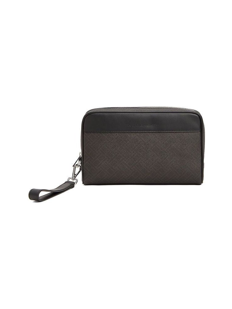 Tommy Hilfiger TH Flag Monogram Travel Wallet — Black by Tommy Hilfiger