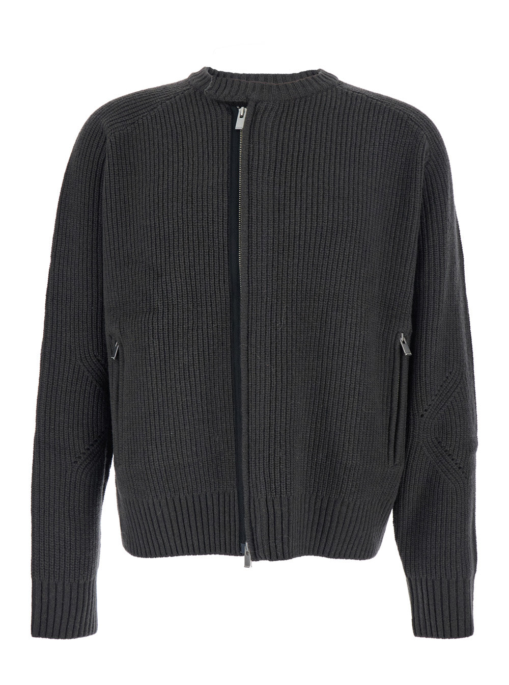 Tonywack Ribbed Merino Wool Cardigan — Gray by Tonywack