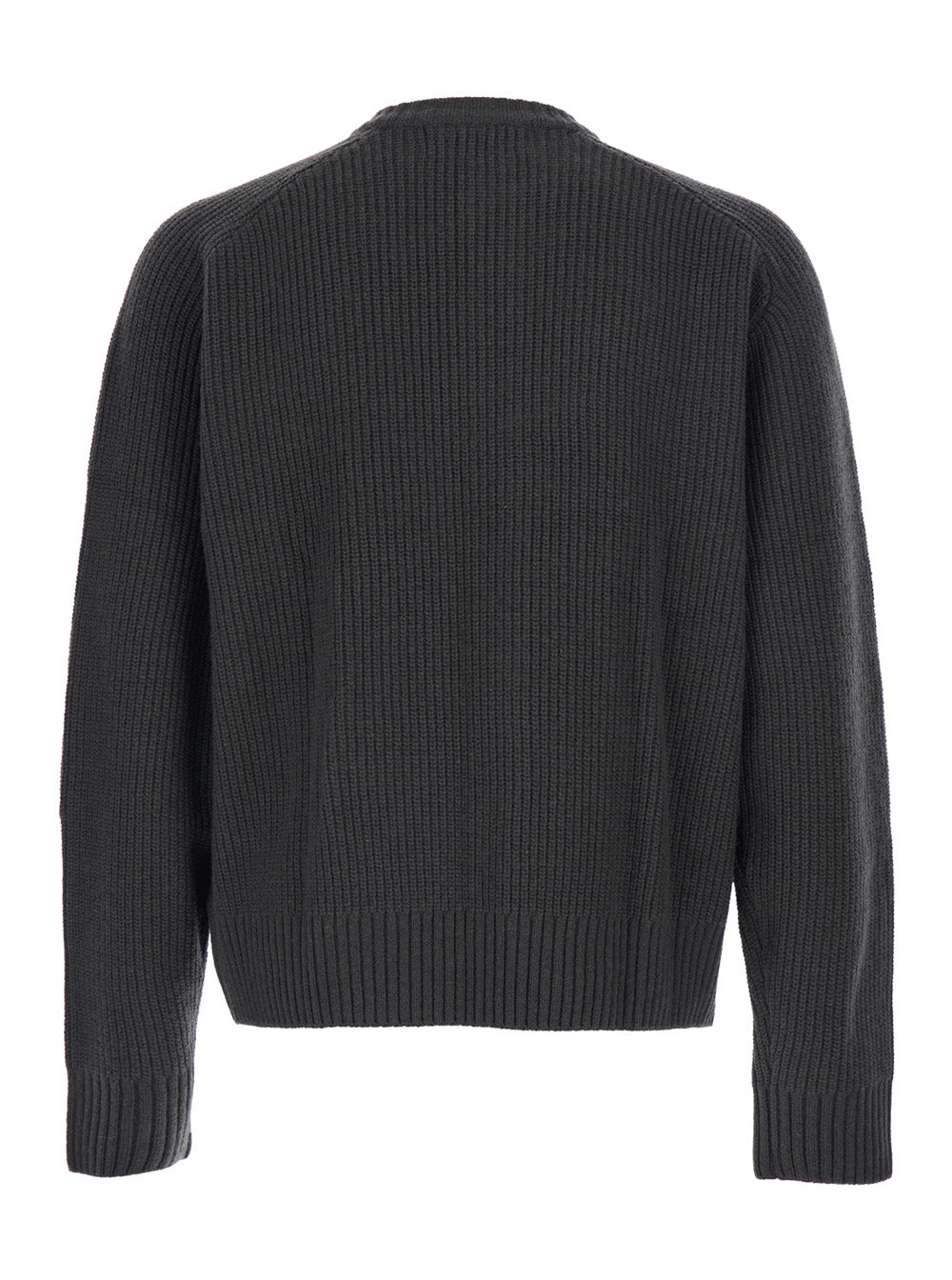 Tonywack Ribbed Merino Wool Cardigan — Gray, view 2