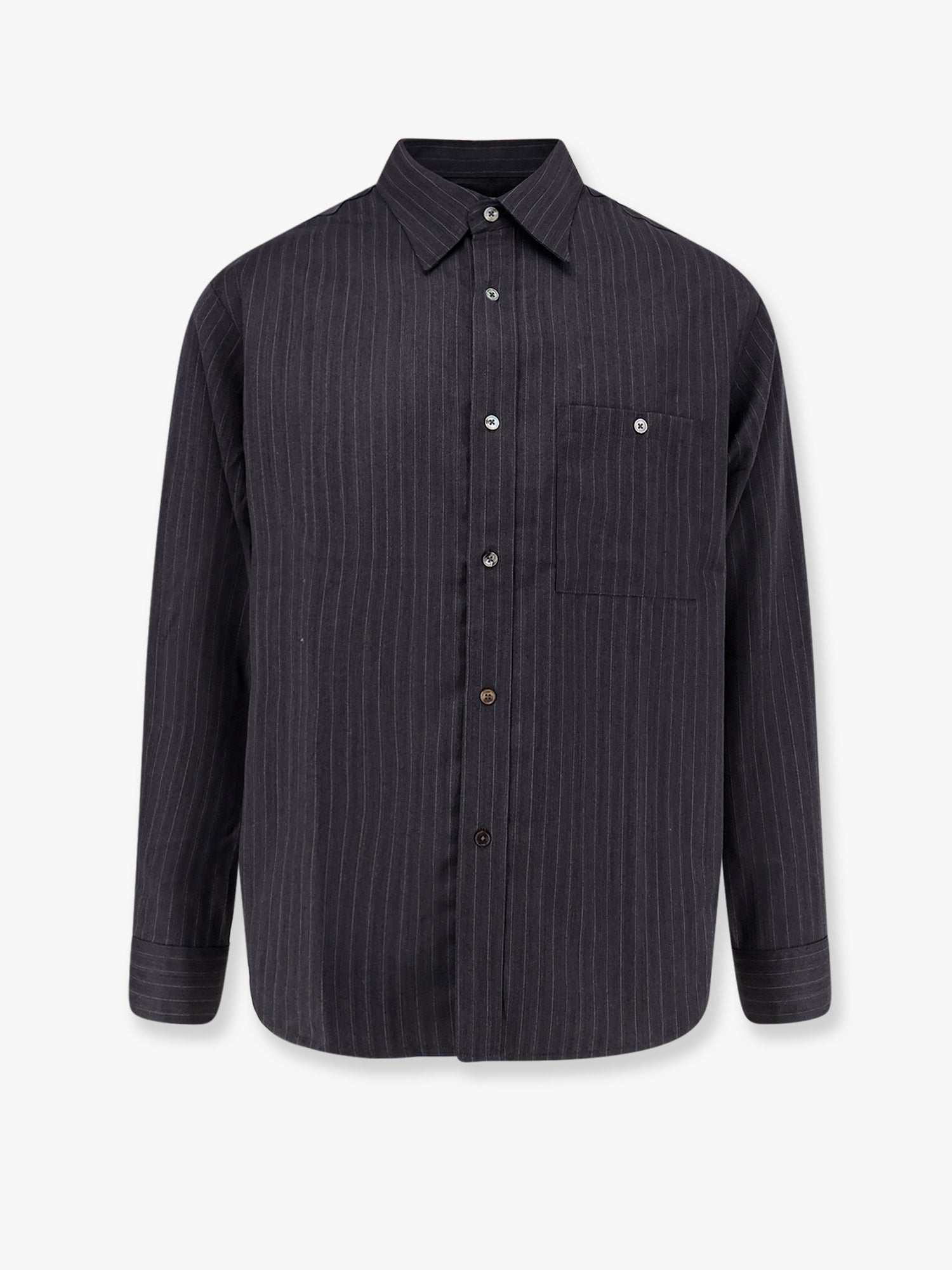 Tonywack Striped Wool Blend Shirt — Gray by Tonywack