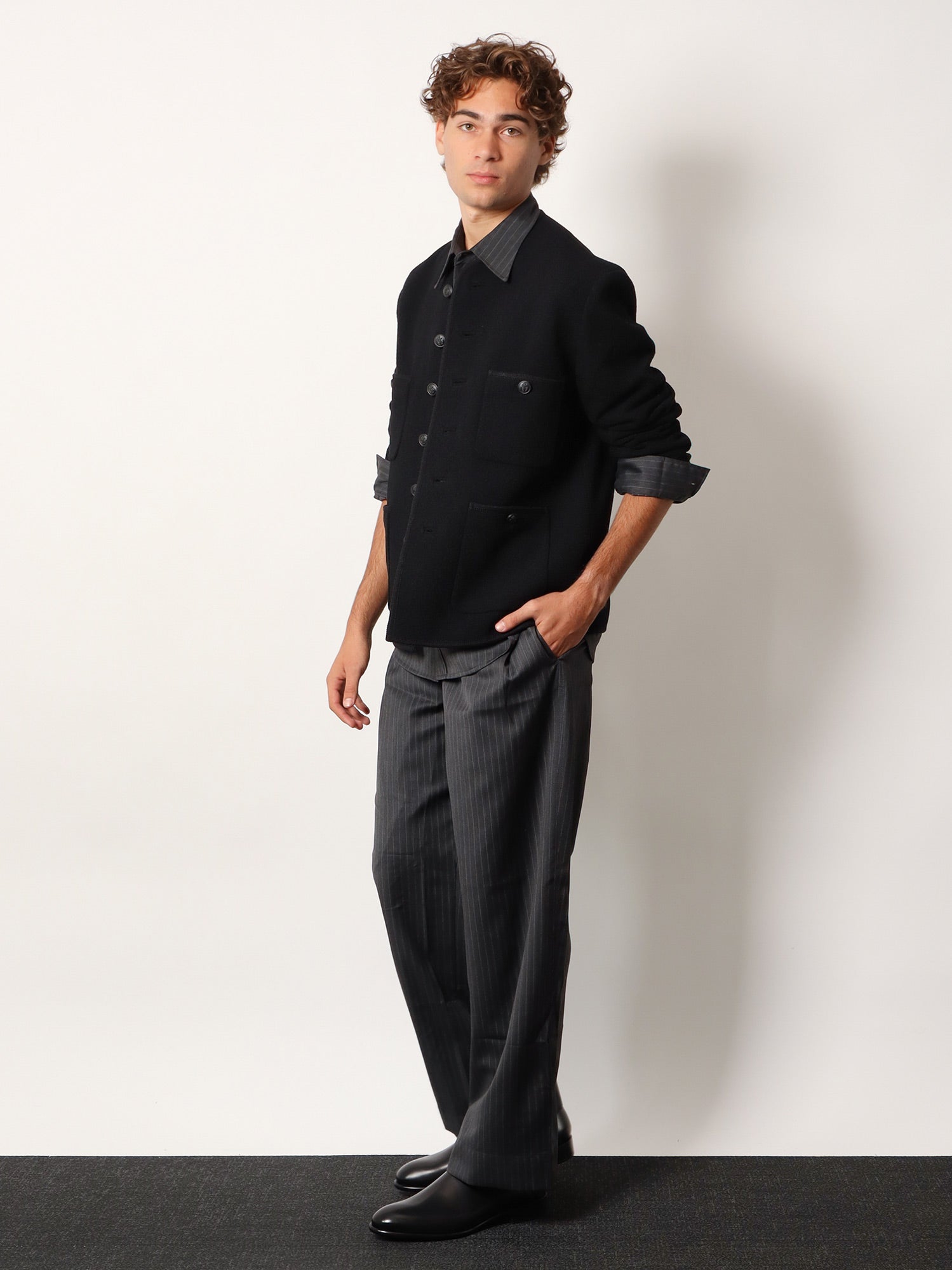 Tonywack Striped Wool Blend Shirt — Gray, view 2