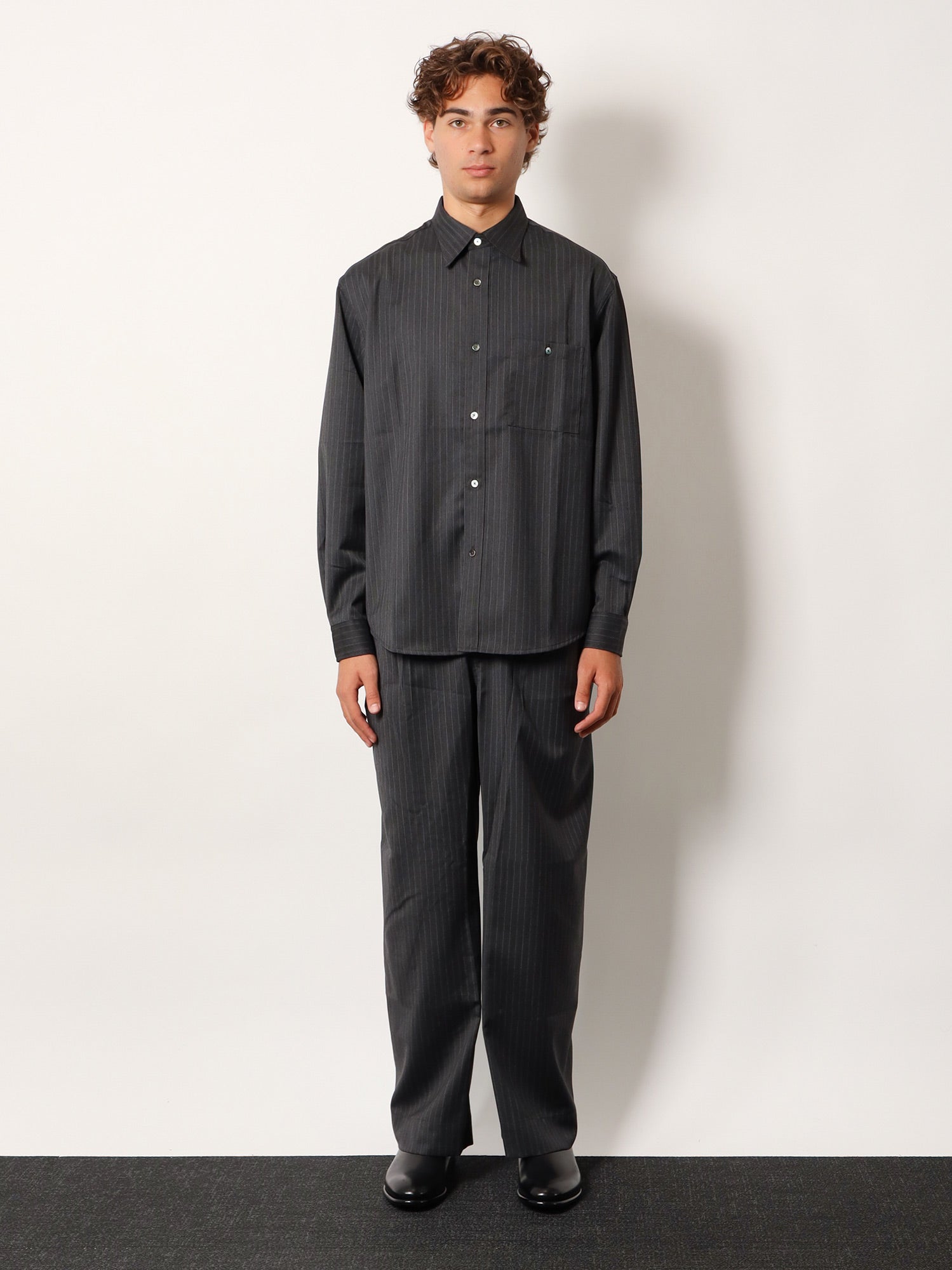 Tonywack Striped Wool Blend Shirt — Gray, view 3