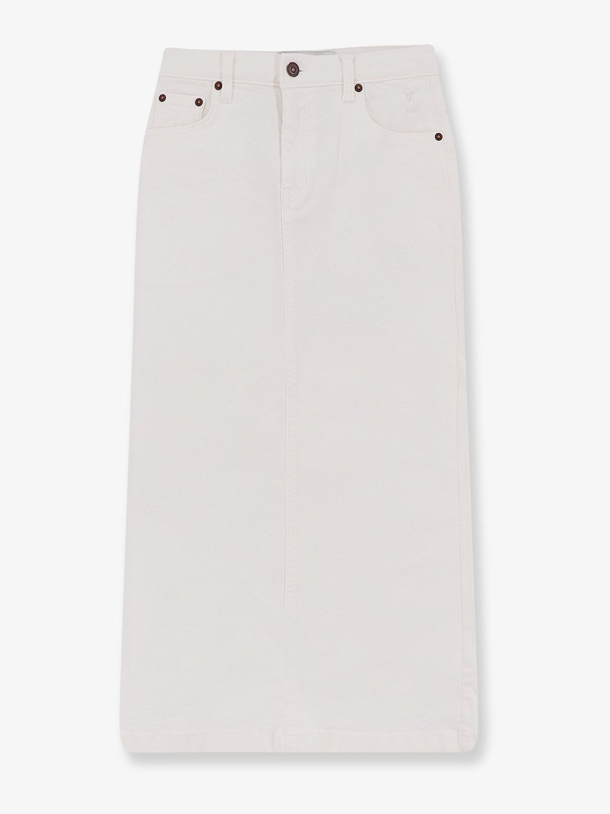 Tonywack Cotton Maxi with Ripped Detail Skirt — White by Tonywack