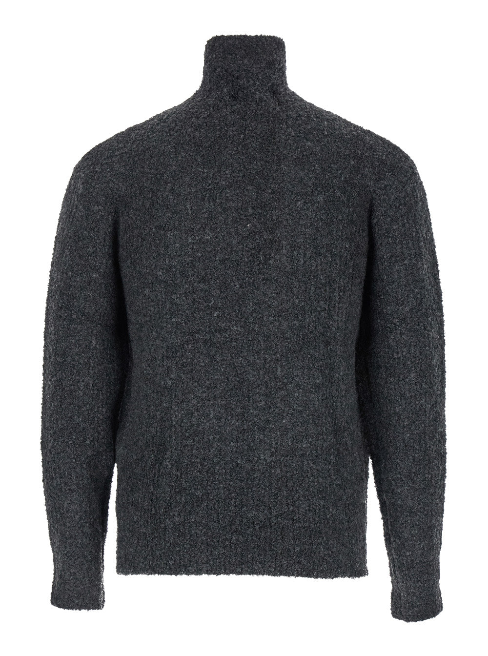 Tonywack Half-Zip High-Neck Wool Blend Sweater — Gray, view 2
