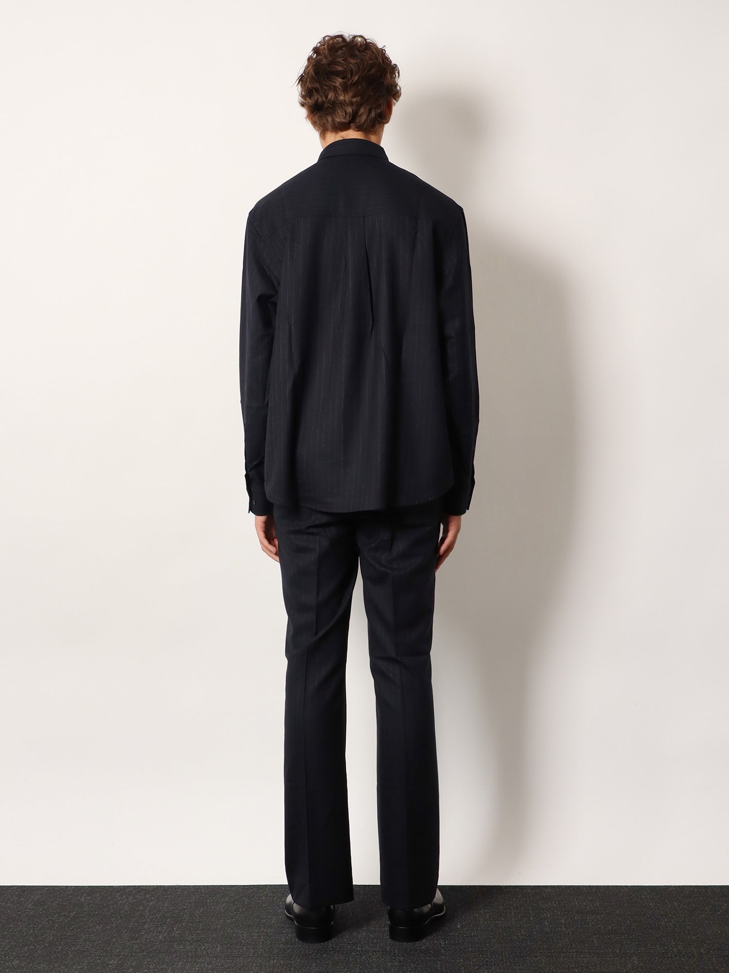 Tonywack Pinstriped Wool Blend Trousers — Blue, view 3
