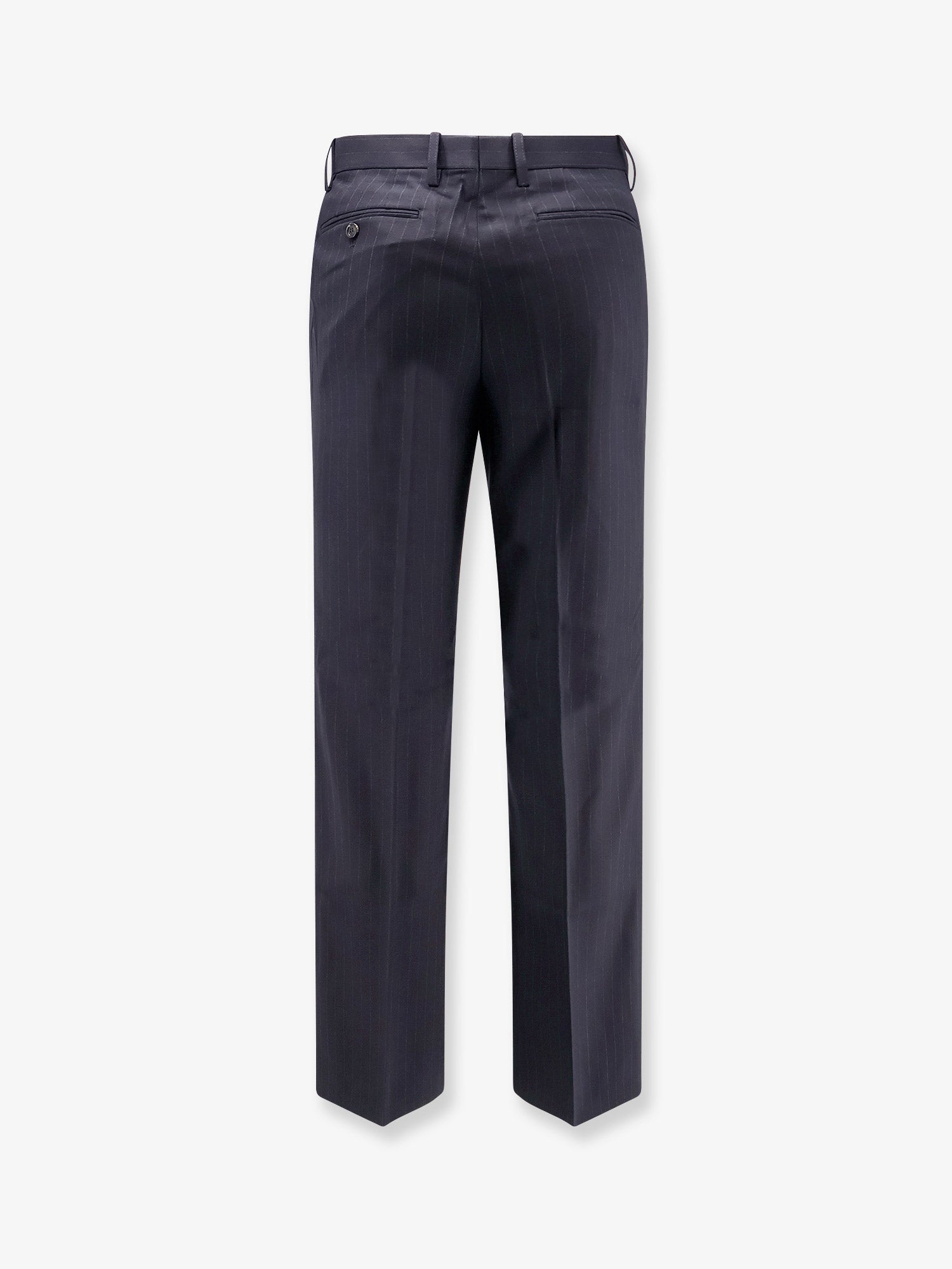 Tonywack Pinstriped Wool Blend Trousers — Blue, view 4