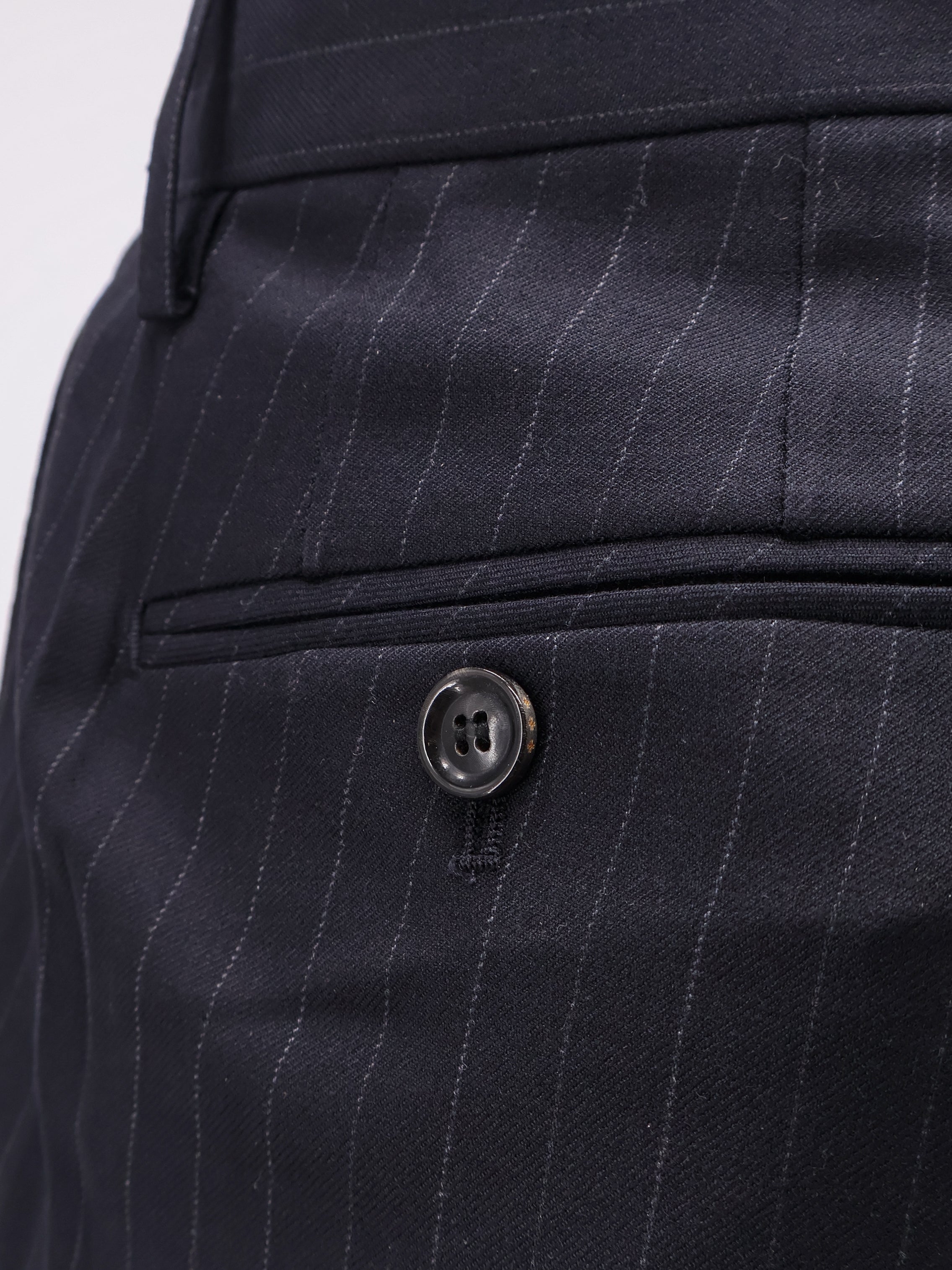 Tonywack Pinstriped Wool Blend Trousers — Blue, view 5
