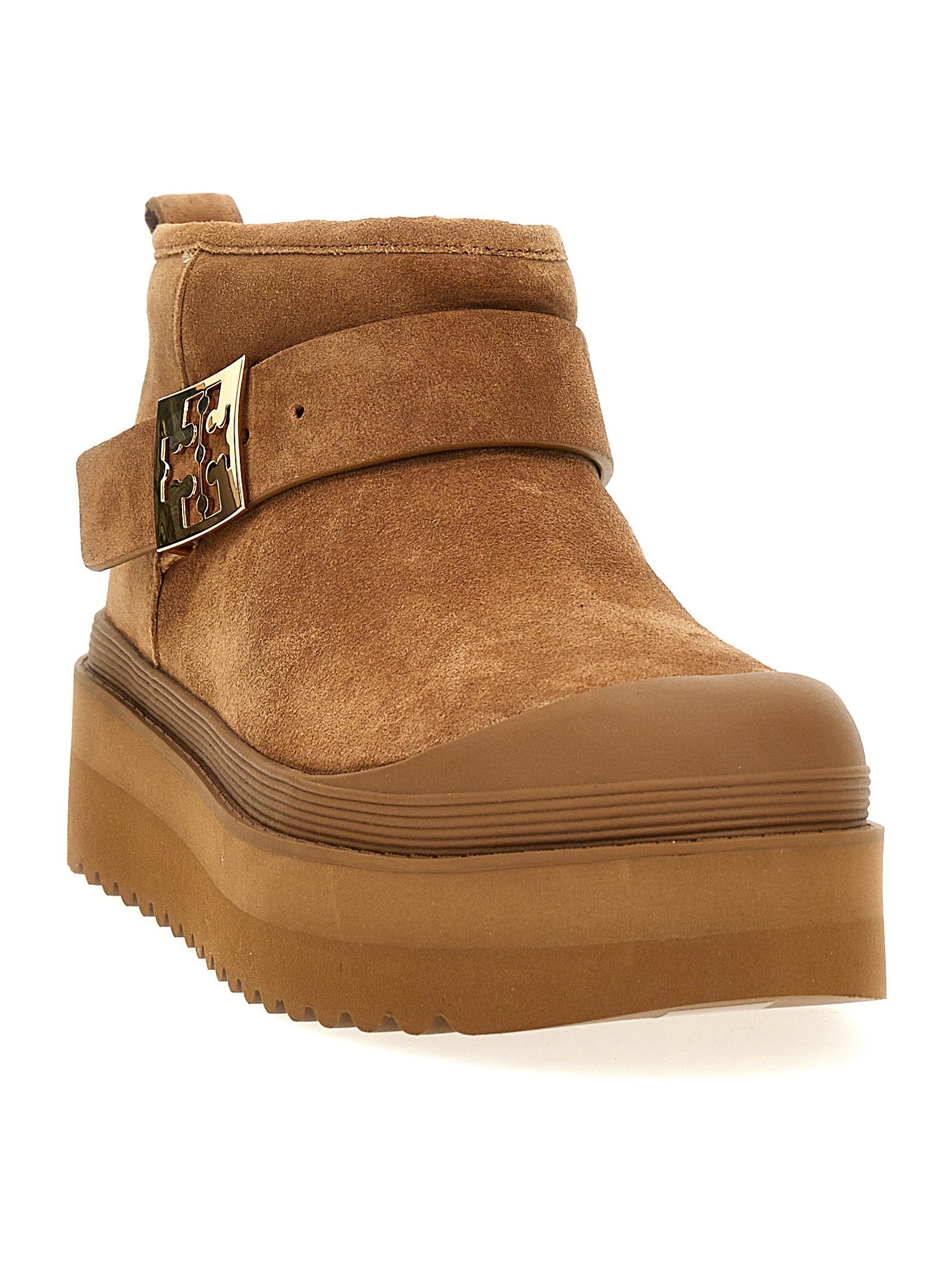 Tory Burch Suede Platform Boot — Camel, view 2