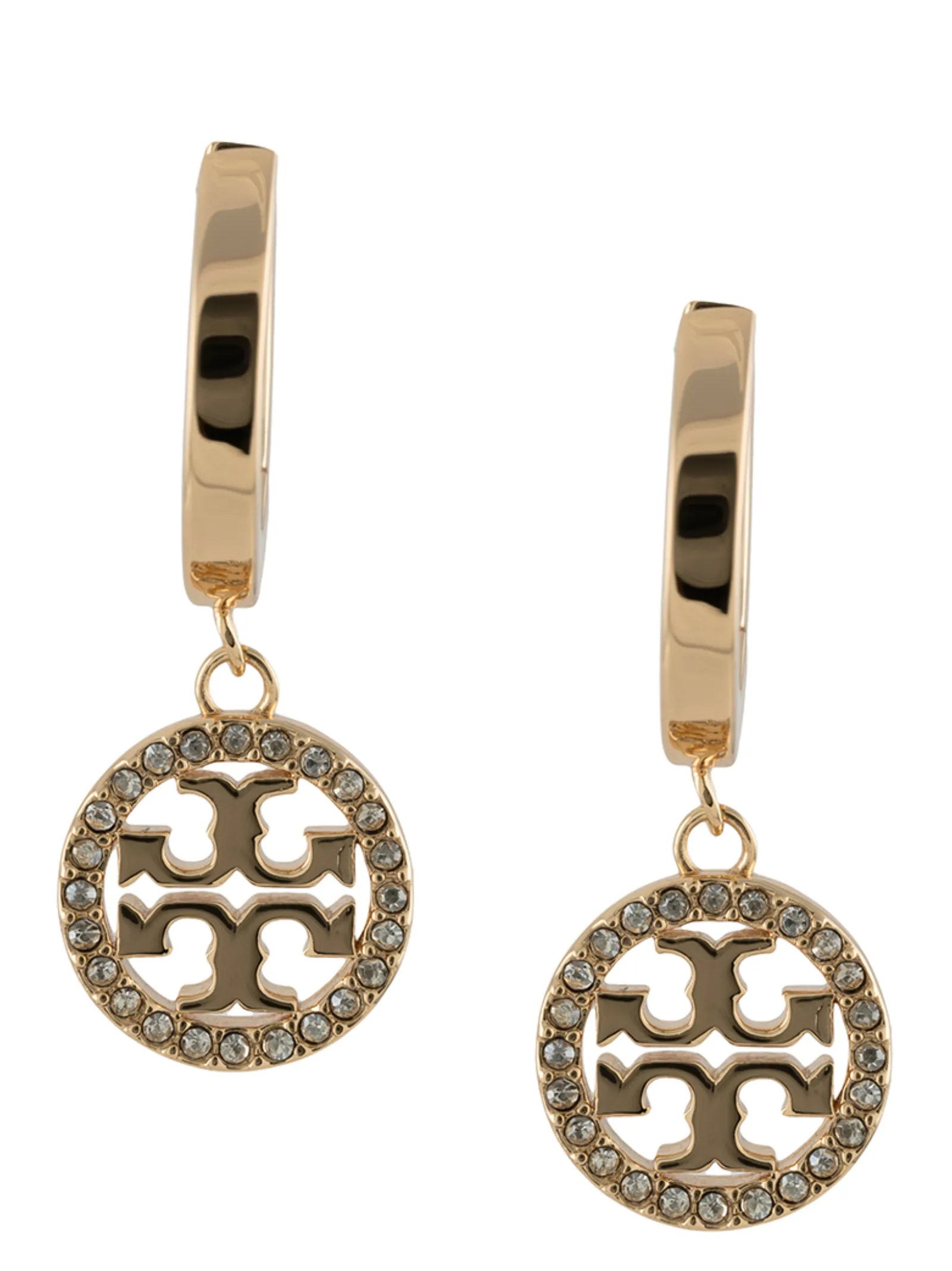 Tory Burch Pavé Crystal Drop Earrings — Gold by Tory Burch