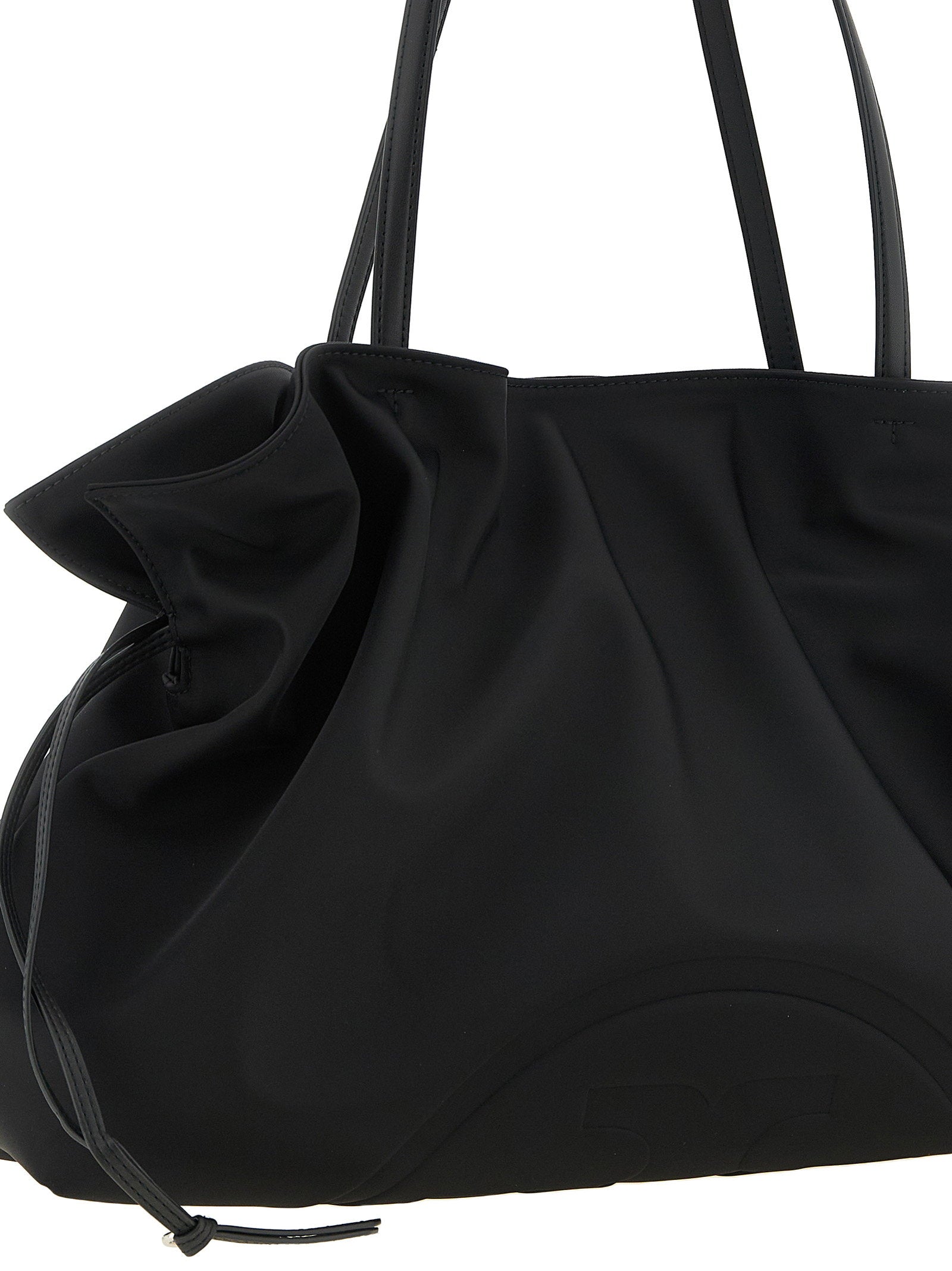 Tory Burch Ella Drawstring Fabric Shoulder Bag — Black, view 3