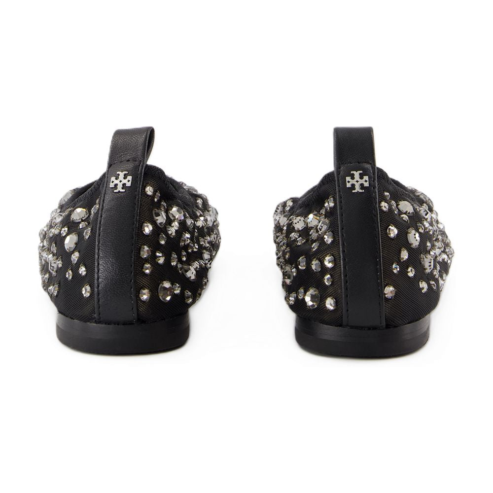 Tory Burch Crystal Ballerinas Flat — Black, view 2