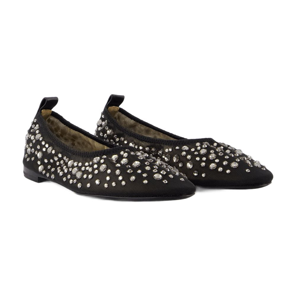 Tory Burch Crystal Ballerinas Flat — Black, view 3