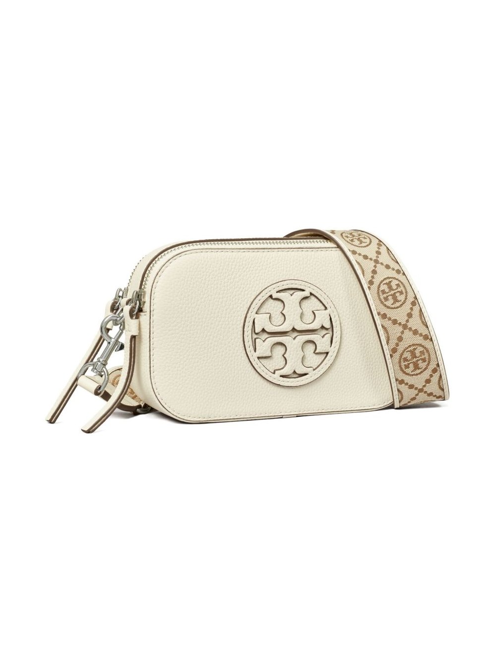 Tory Burch Miller Leather Crossbody Bag — Beige, view 4
