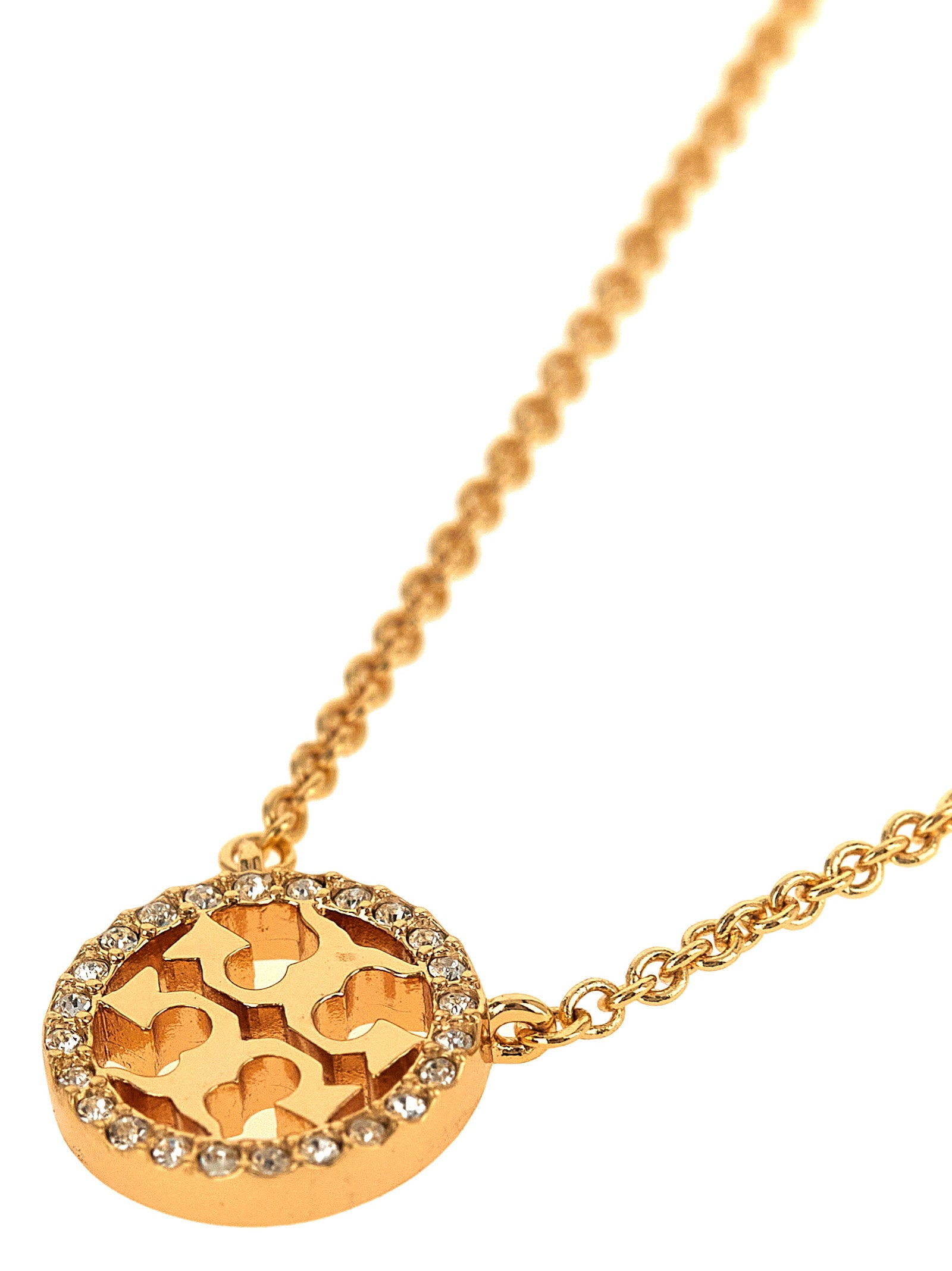 Tory Burch Pavé Pendant Necklace — Gold, view 3