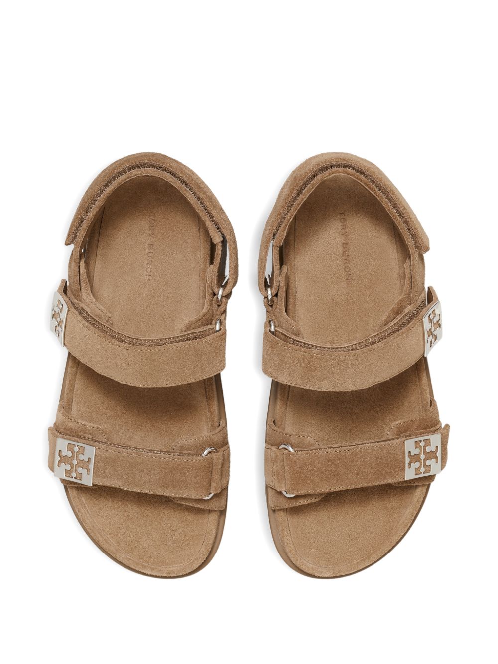 Tory Burch Suede Platform Sandals — Beige, view 2