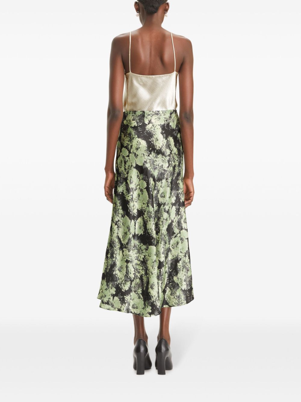 Tory Burch Floral Printed Skirt — Black, view 3