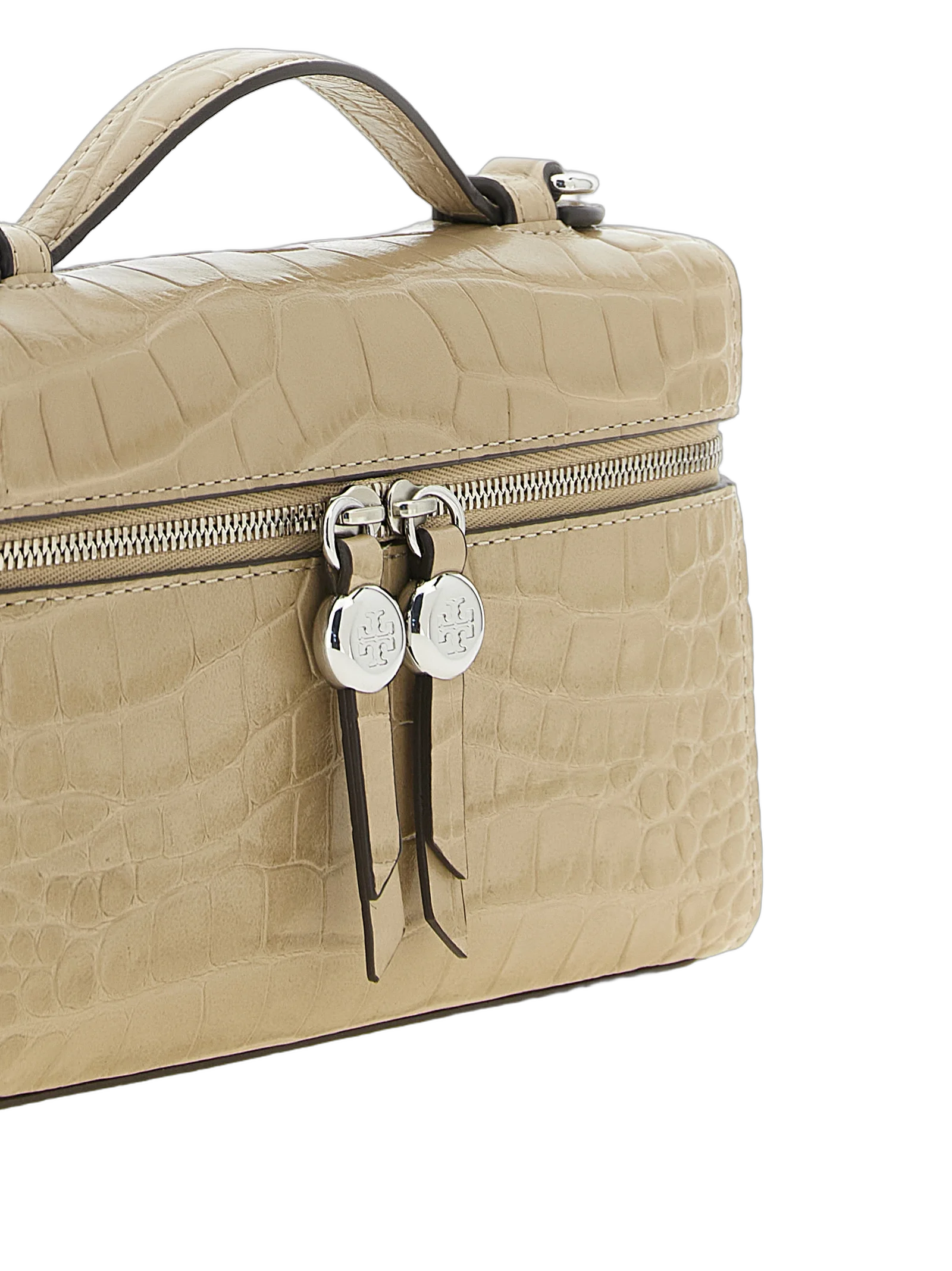 Tory Burch Romy Slim Top Handle Bag — Beige, view 3