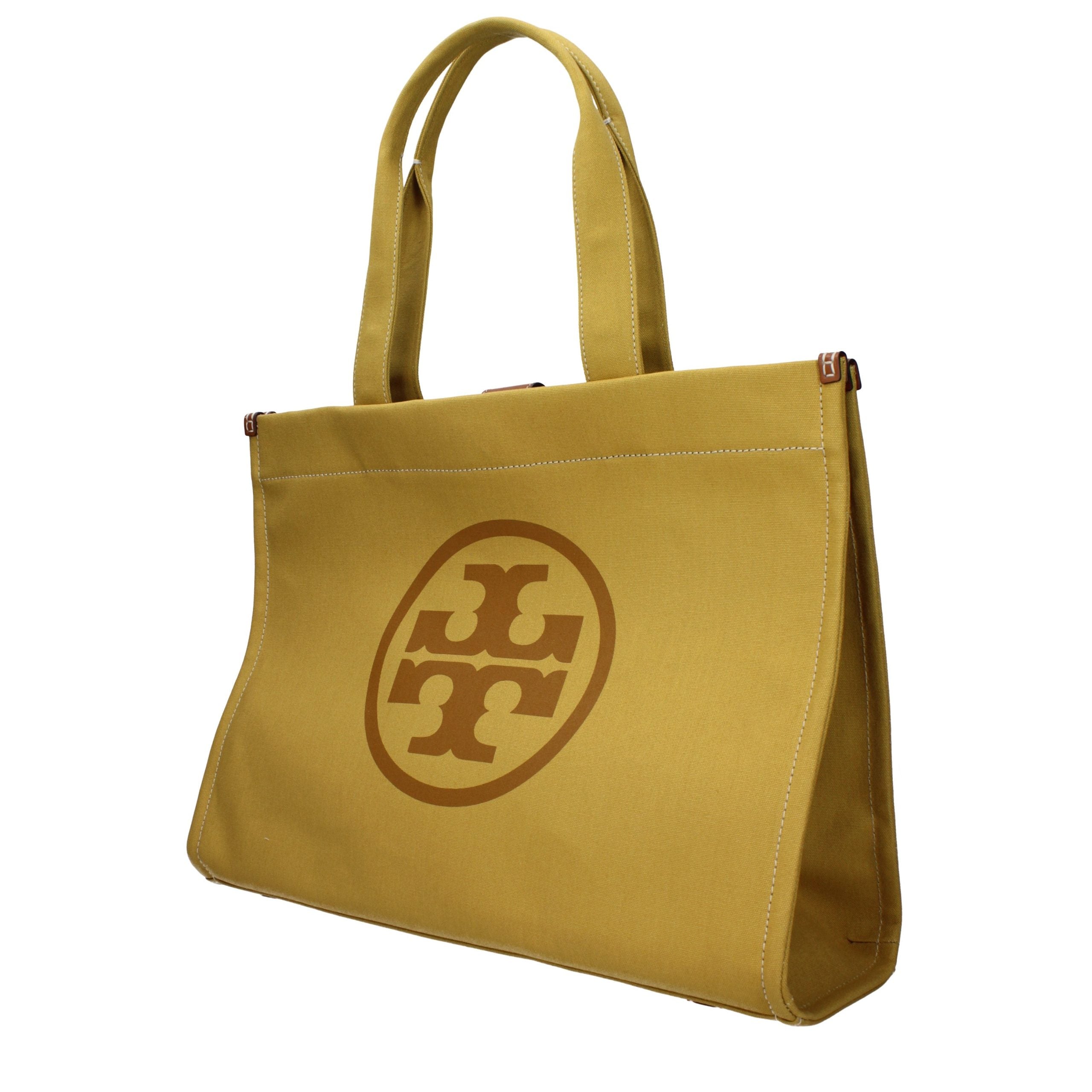 Tory Burch Logo-Embroidered Canvas Tote Bag — Yellow, view 2