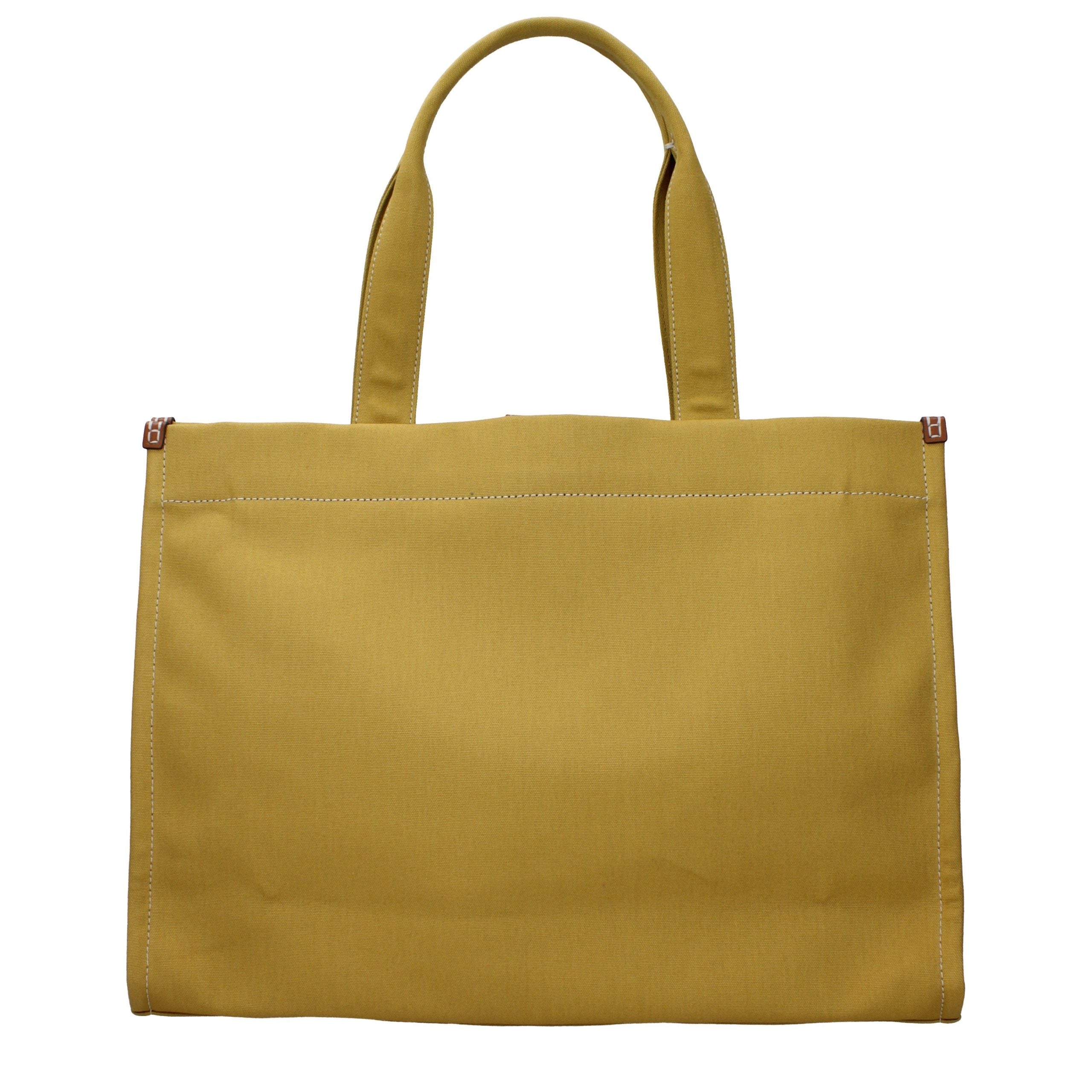 Tory Burch Logo-Embroidered Canvas Tote Bag — Yellow, view 3