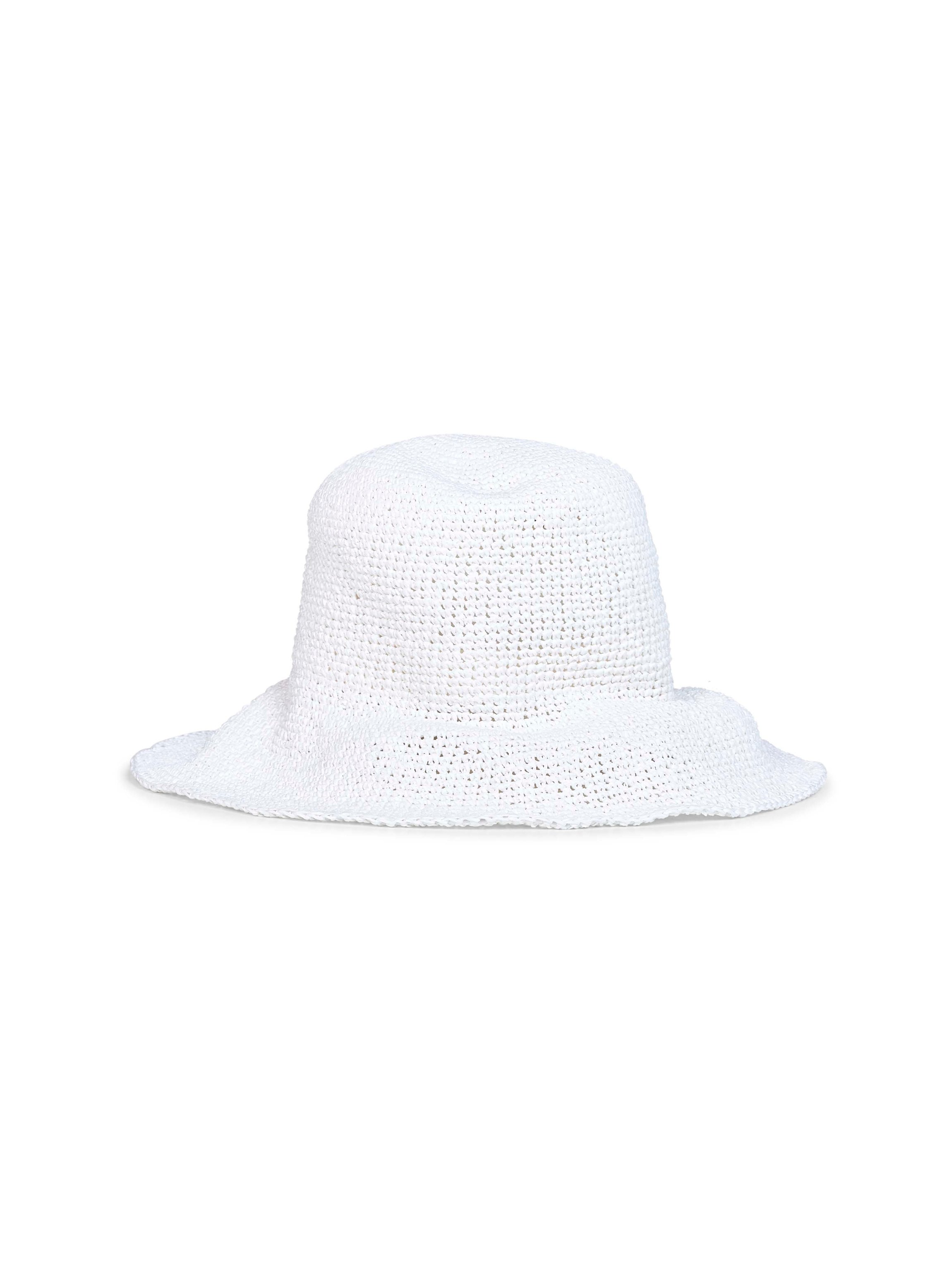 Toteme 253WSH0027FB0489-047 Handwoven Paper Straw Bucket Hat — White by Toteme