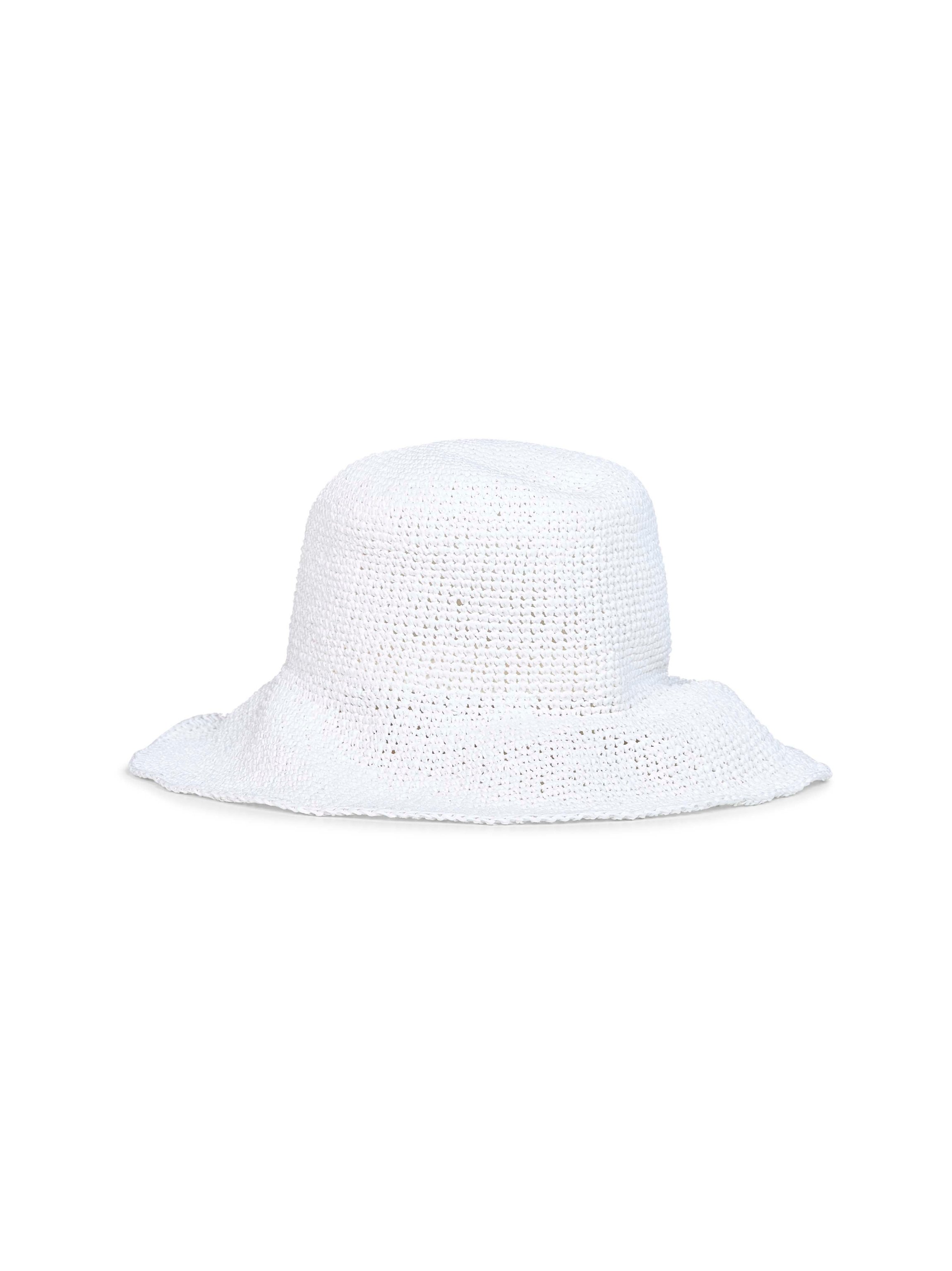 Toteme 253WSH0027FB0489-047 Handwoven Paper Straw Bucket Hat — White, view 2
