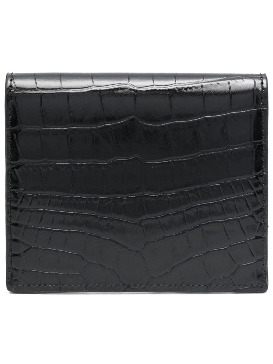 Toteme Leather with T-Lock Hardware Card Case — Black, view 2