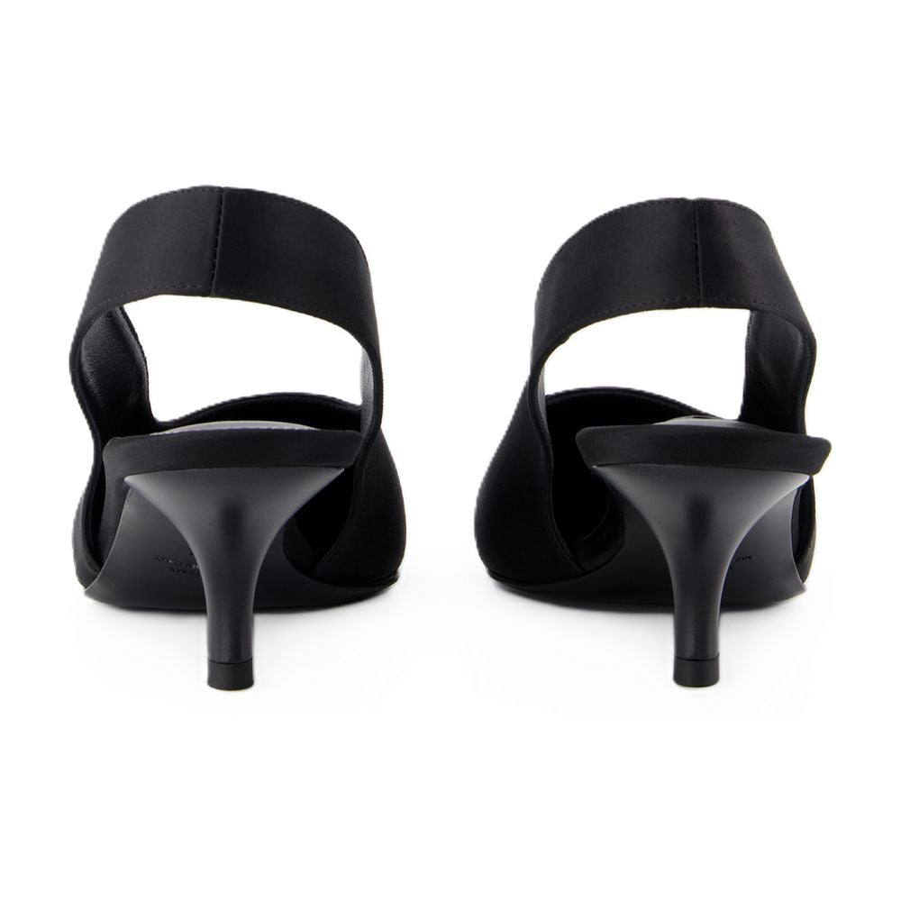 Toteme Silk Slingback Heel — Black, view 2
