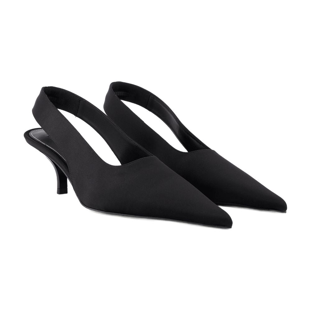 Toteme Silk Slingback Heel — Black, view 3