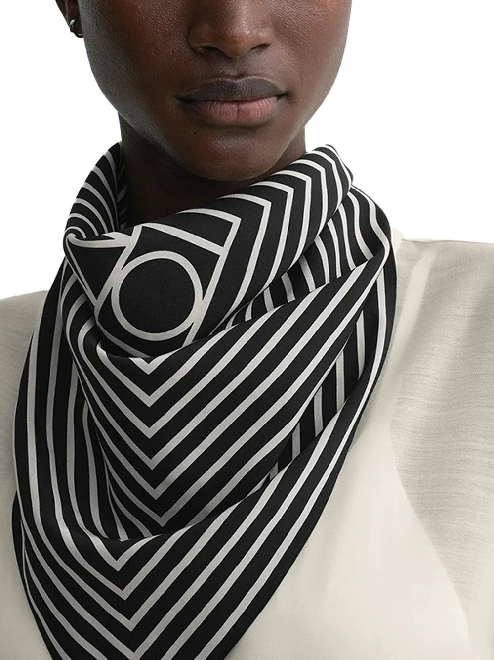 Toteme Silk Square Scarf — Black, view 3