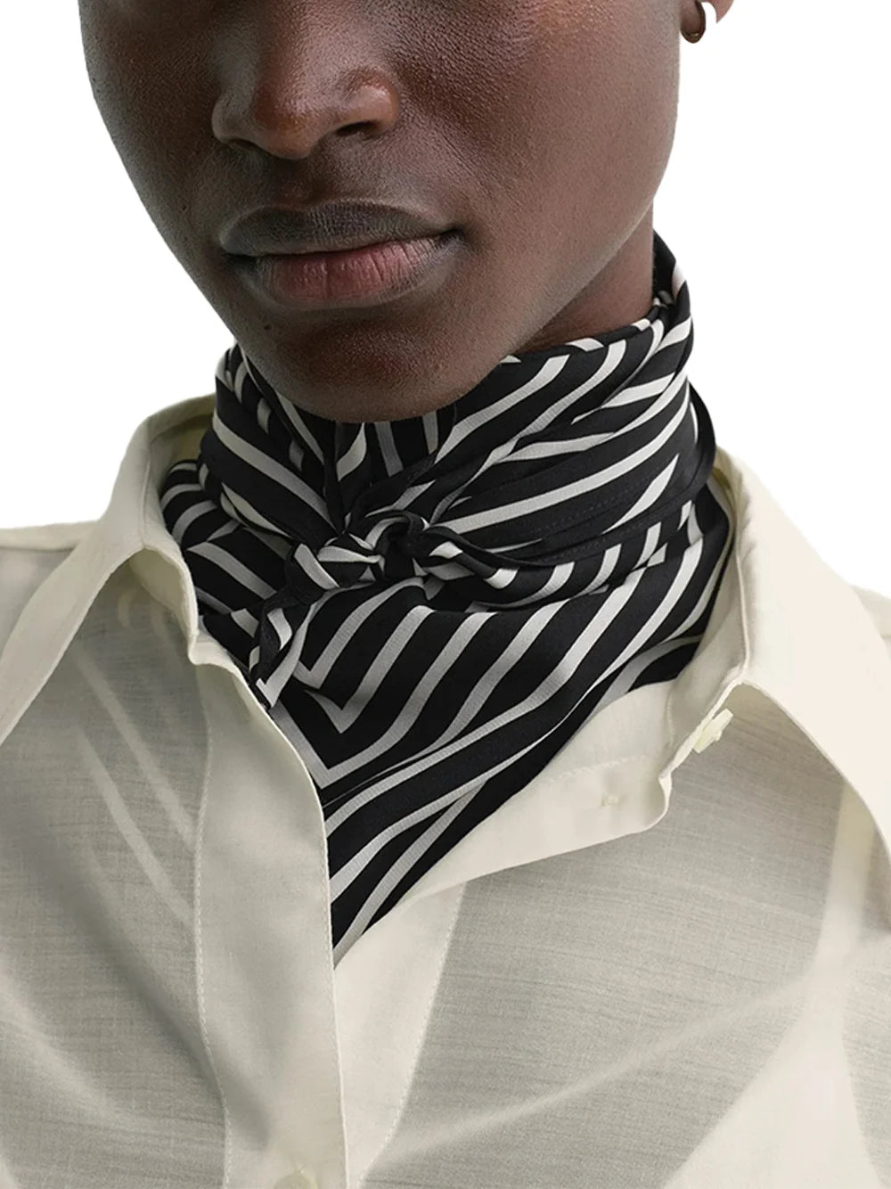 Toteme Silk Square Scarf — Black, view 5