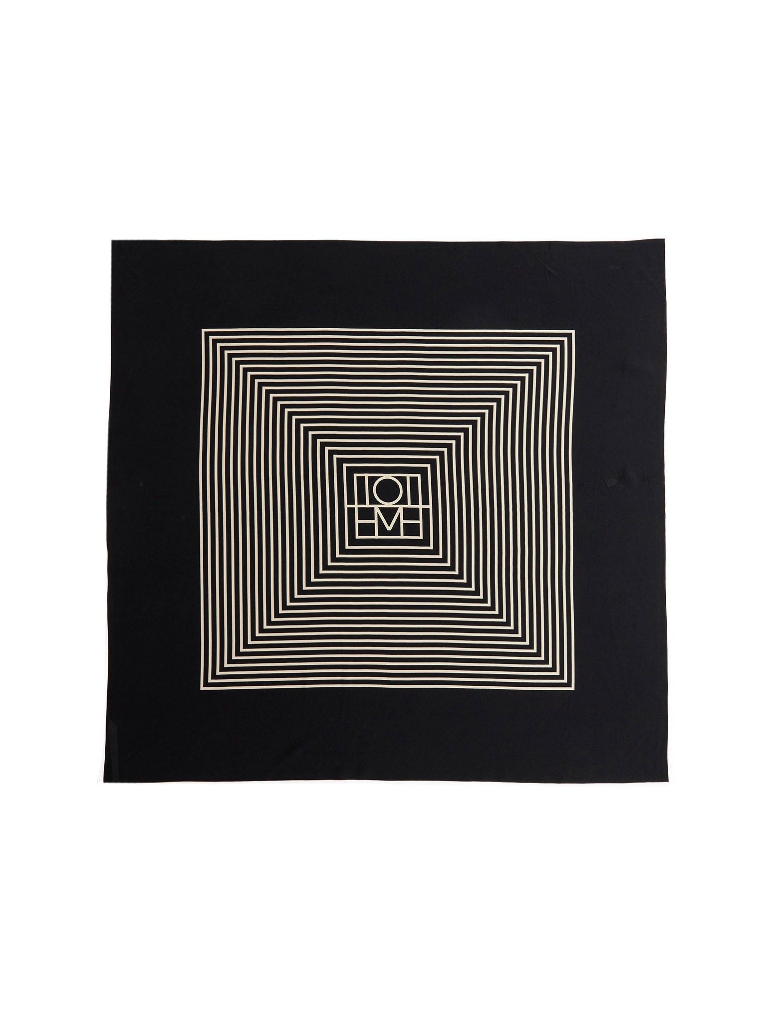 Toteme Striped Silk Crêpe Scarf — Black, view 3