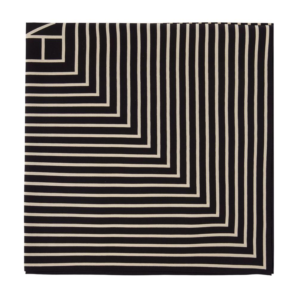 Toteme Striped Silk Scarf — Black by Toteme