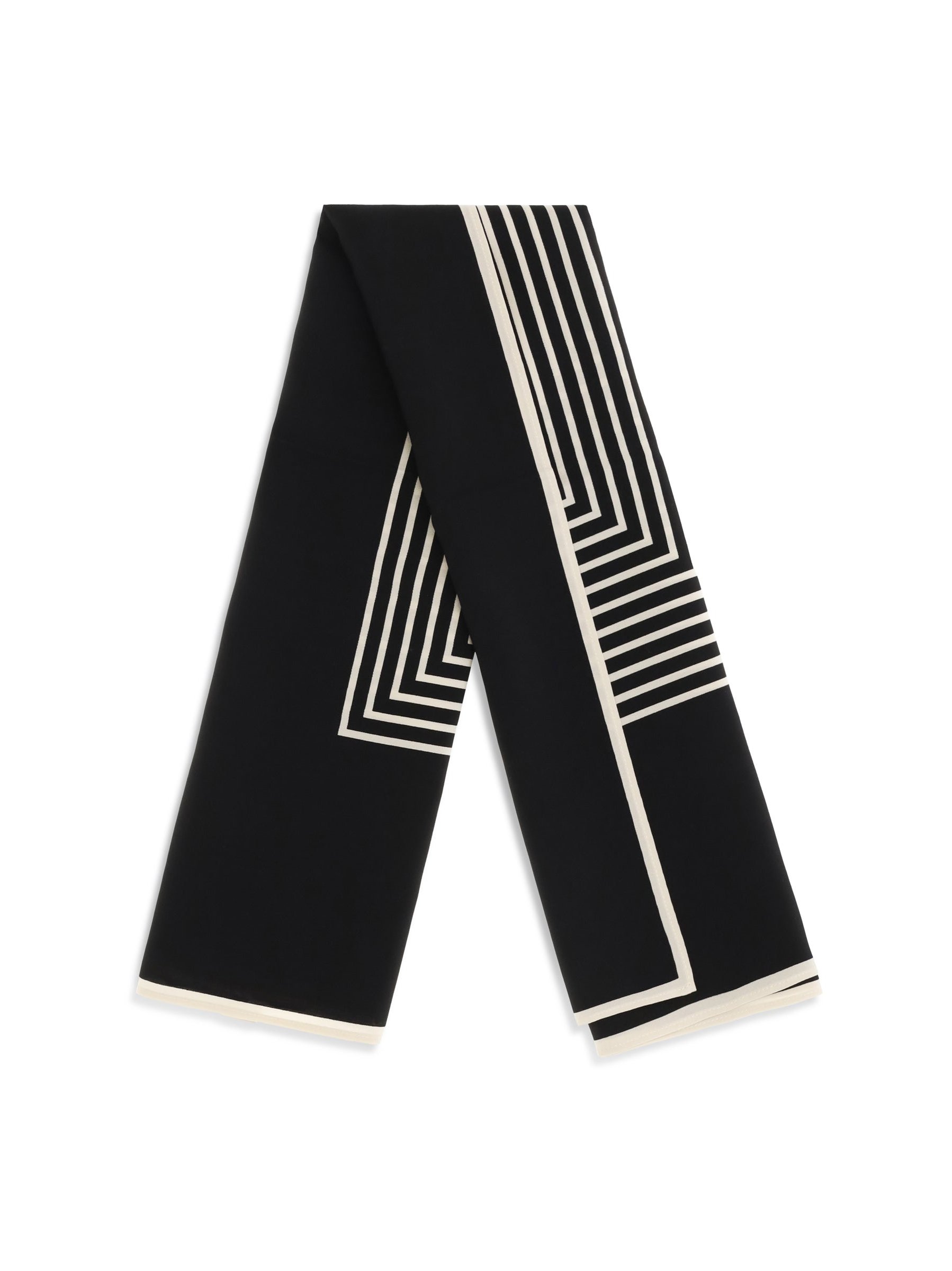 Toteme Monogram Silk Scarf — Black, view 3