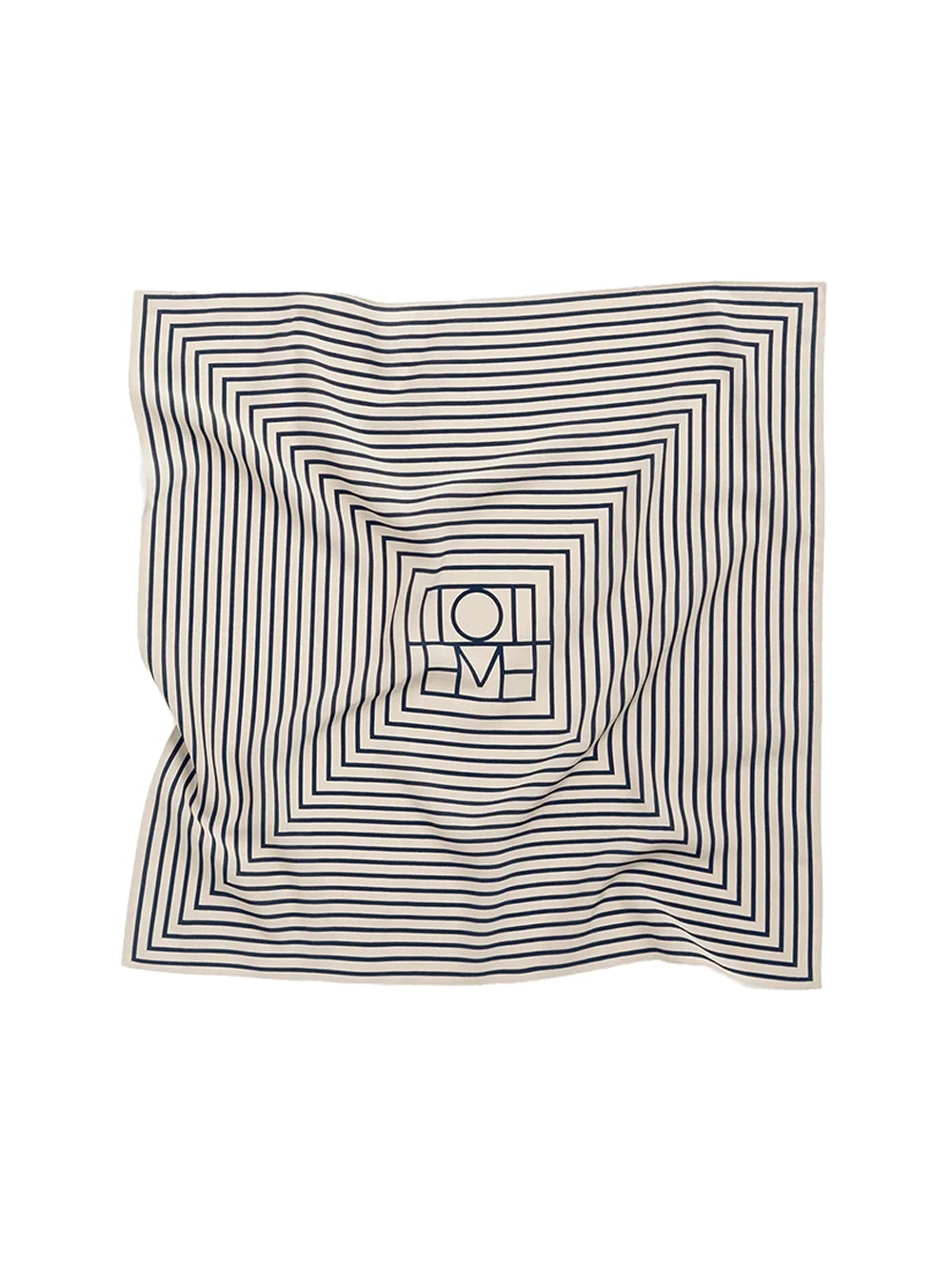 Toteme Silk Monogram Scarf — Cream, view 2