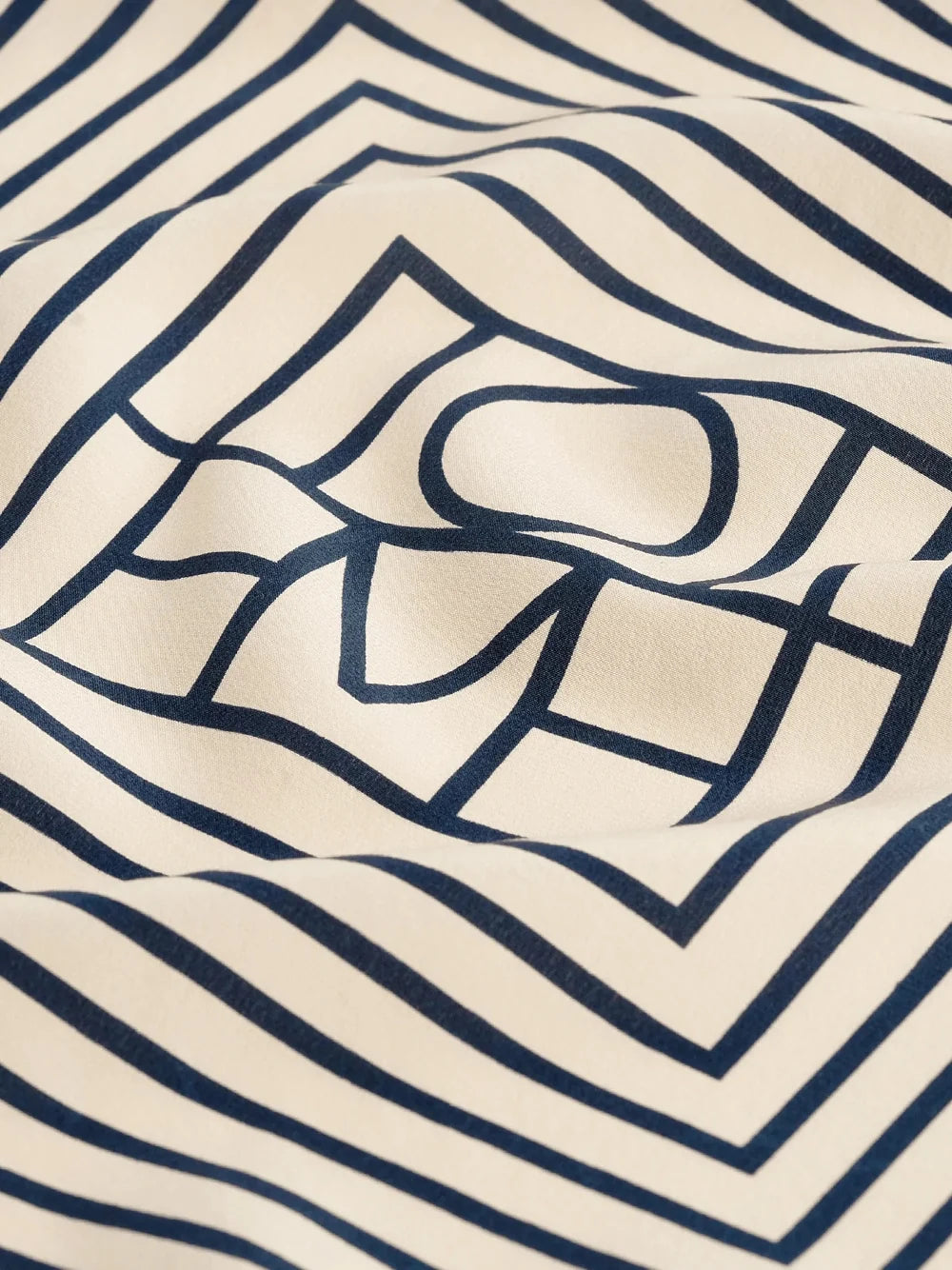 Toteme Silk Monogram Scarf — Cream, view 4