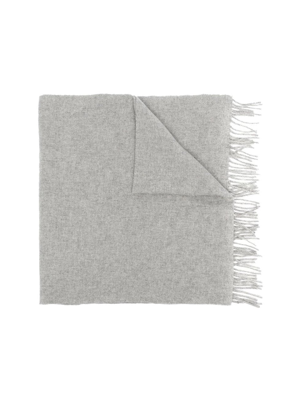 Toteme Virgin Wool Fringe-Edge Scarf — Gray by Toteme