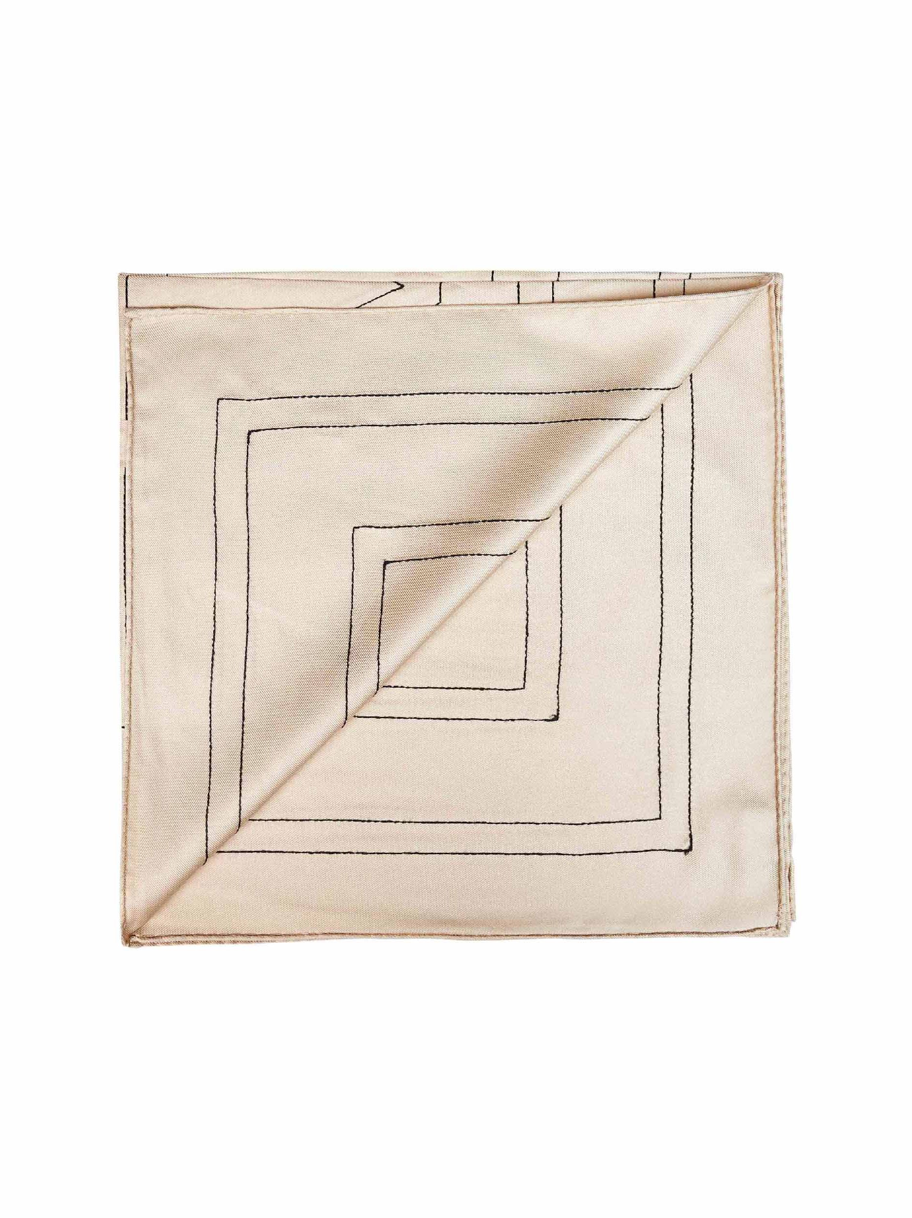 Toteme Embroidered Monogram Scarf — Ivory, view 2