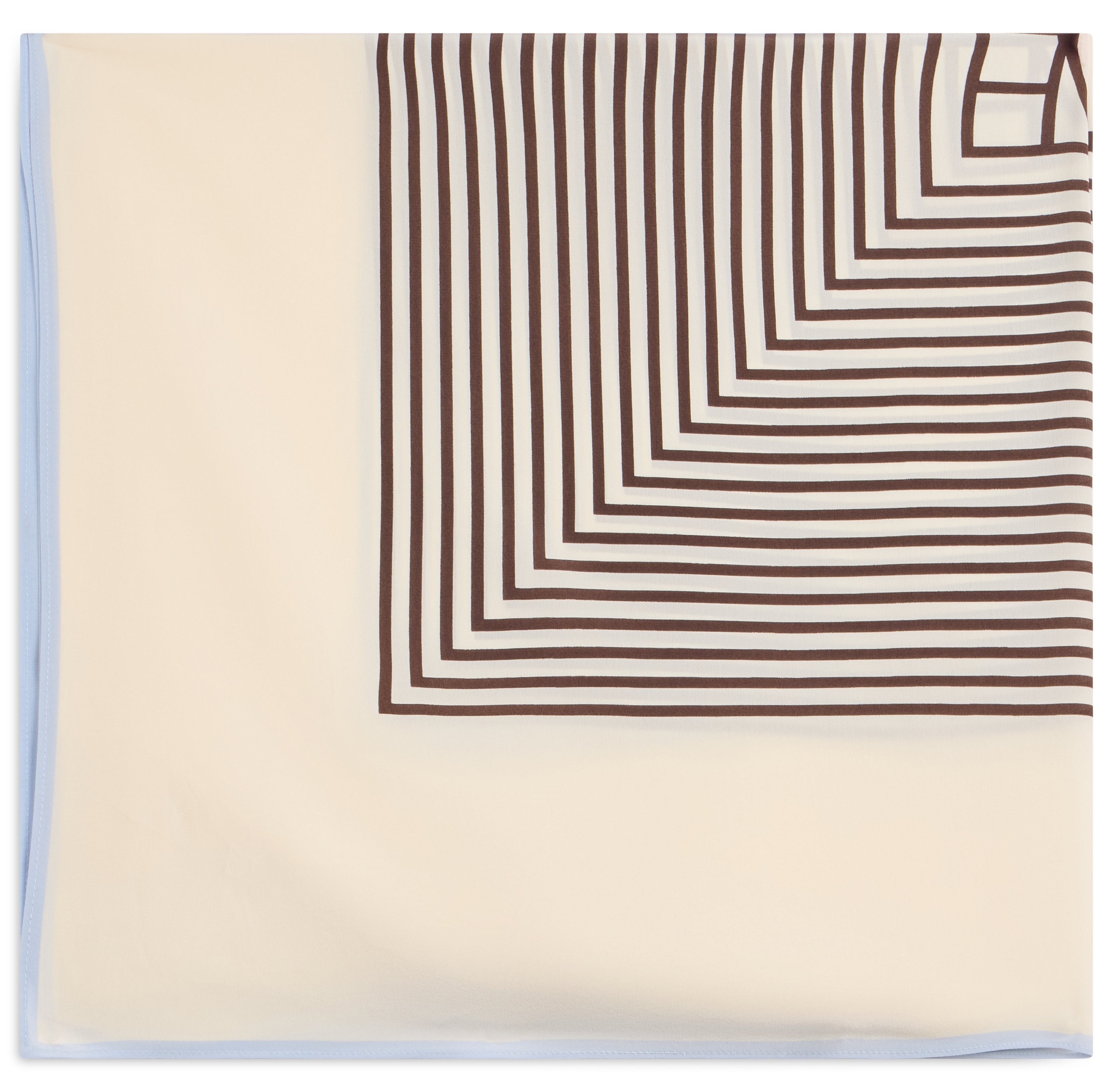 Toteme Geometric Striped Silk Scarf — Macadamia, view 2