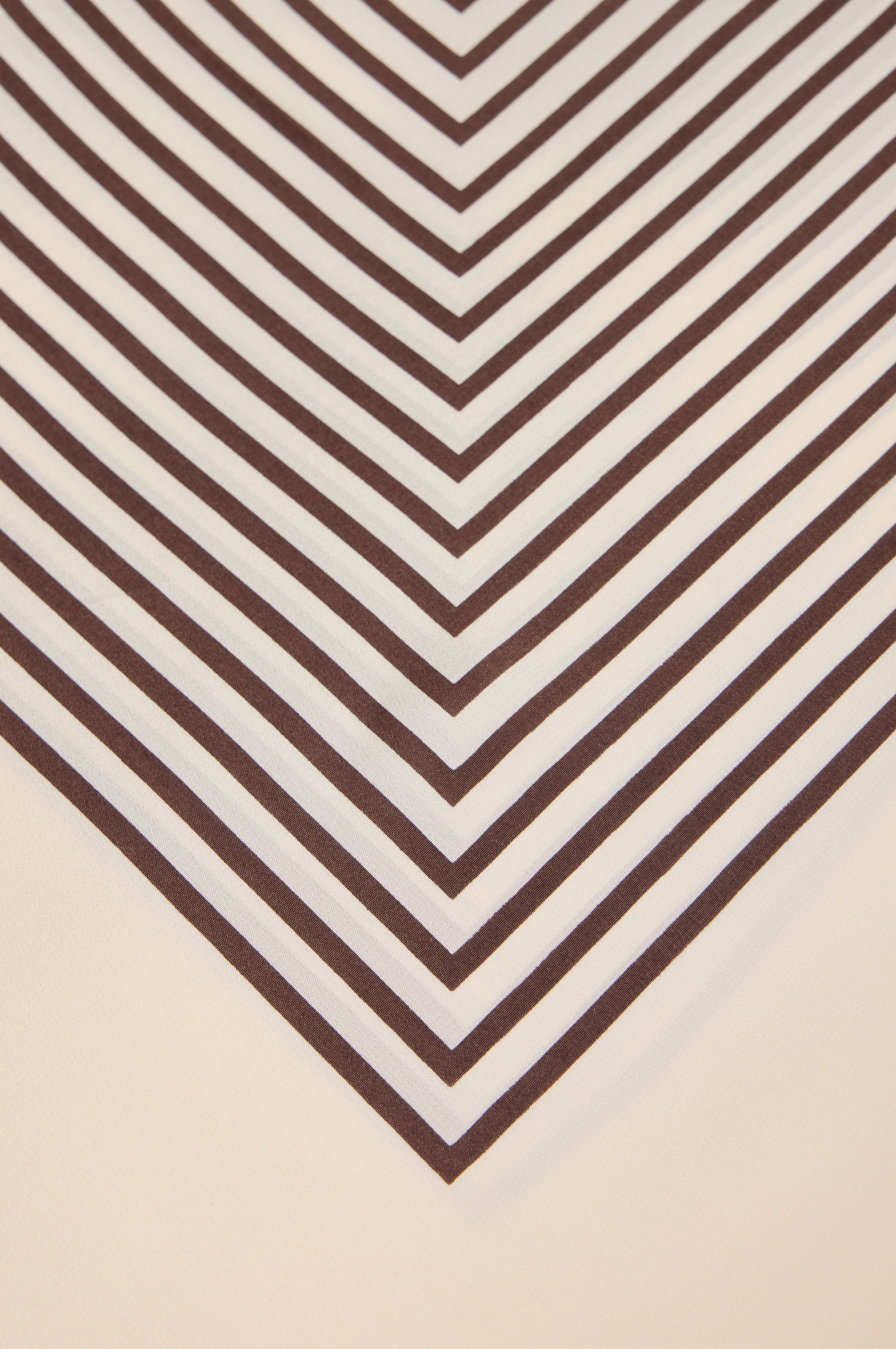 Toteme Geometric Striped Silk Scarf — Macadamia, view 3