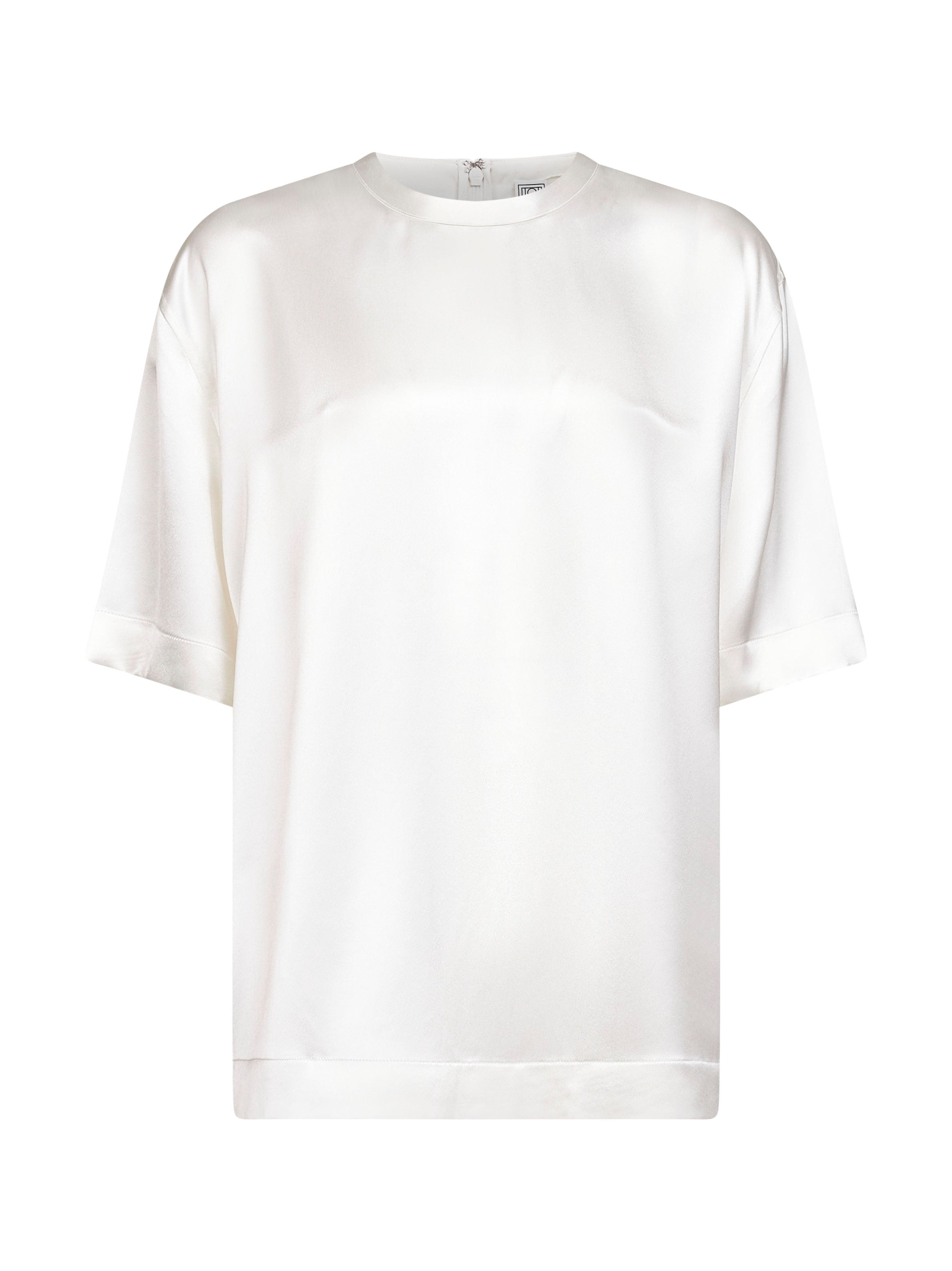Toteme Viscose Satin T-Shirt — White by Toteme